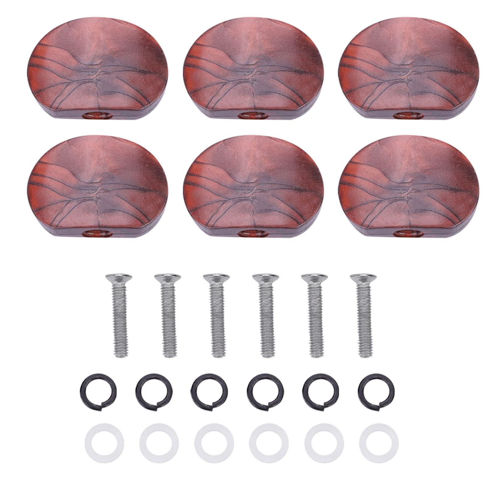 Acogedo Default Acrylic Tuning Pegs Buttons, Button For Guitar Tuning Pegs, Acrylic Peg Button, 6 Pcs Set Machine Heads Acrylic Buttons For Guitar, Elegant Appearance And Easy (Oval Brown Agate)
