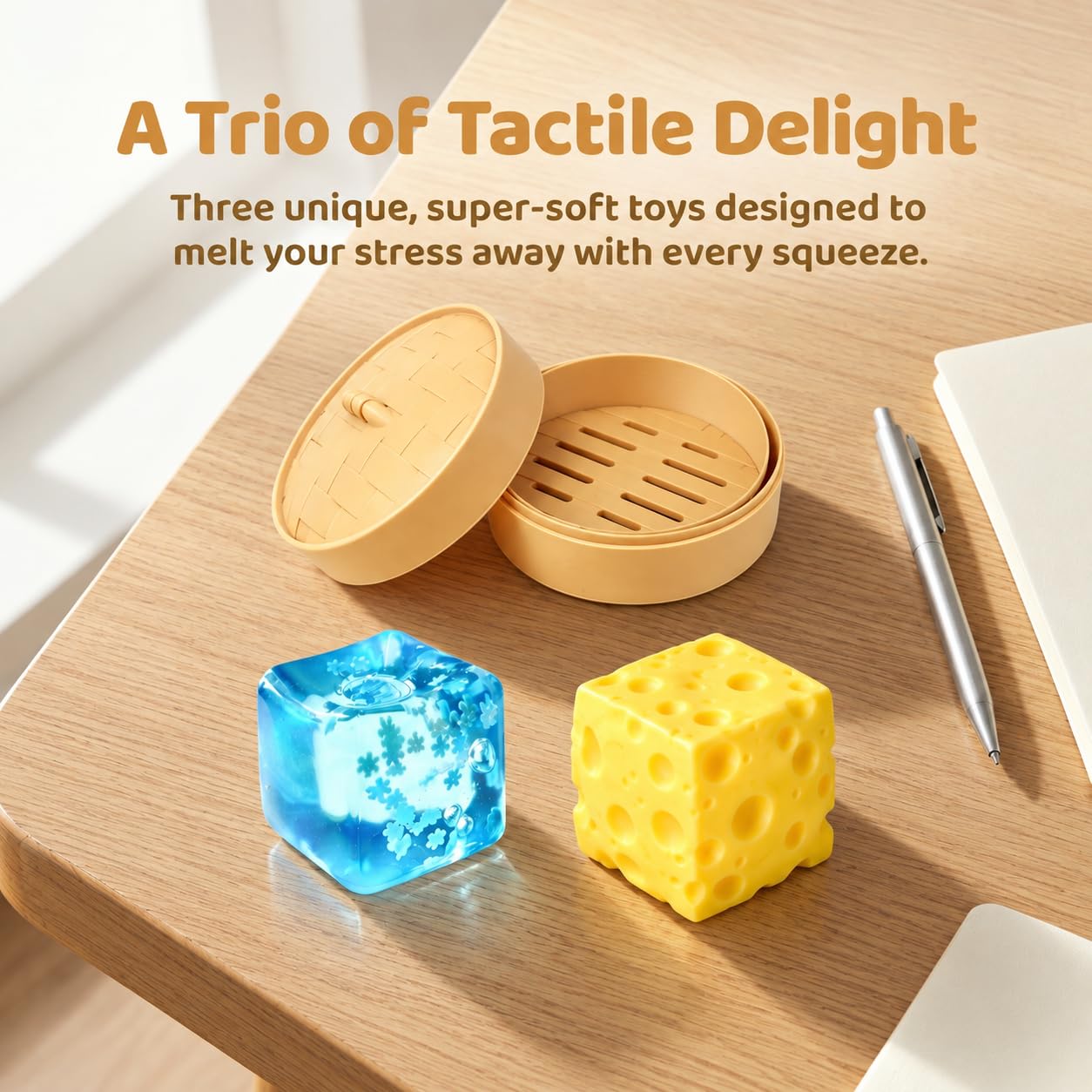 Amazon | 食べ物のスクイーズおもちゃ3個セット - かわいい蒸しパン