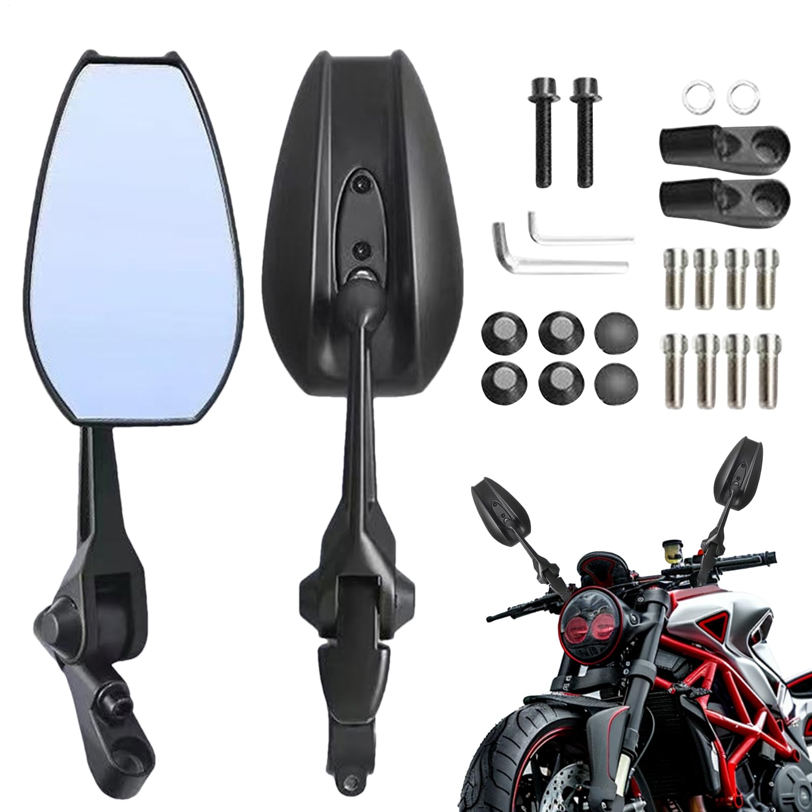 Rétroviseur pour moto et scooter Teksome antireflet HD universel - 8