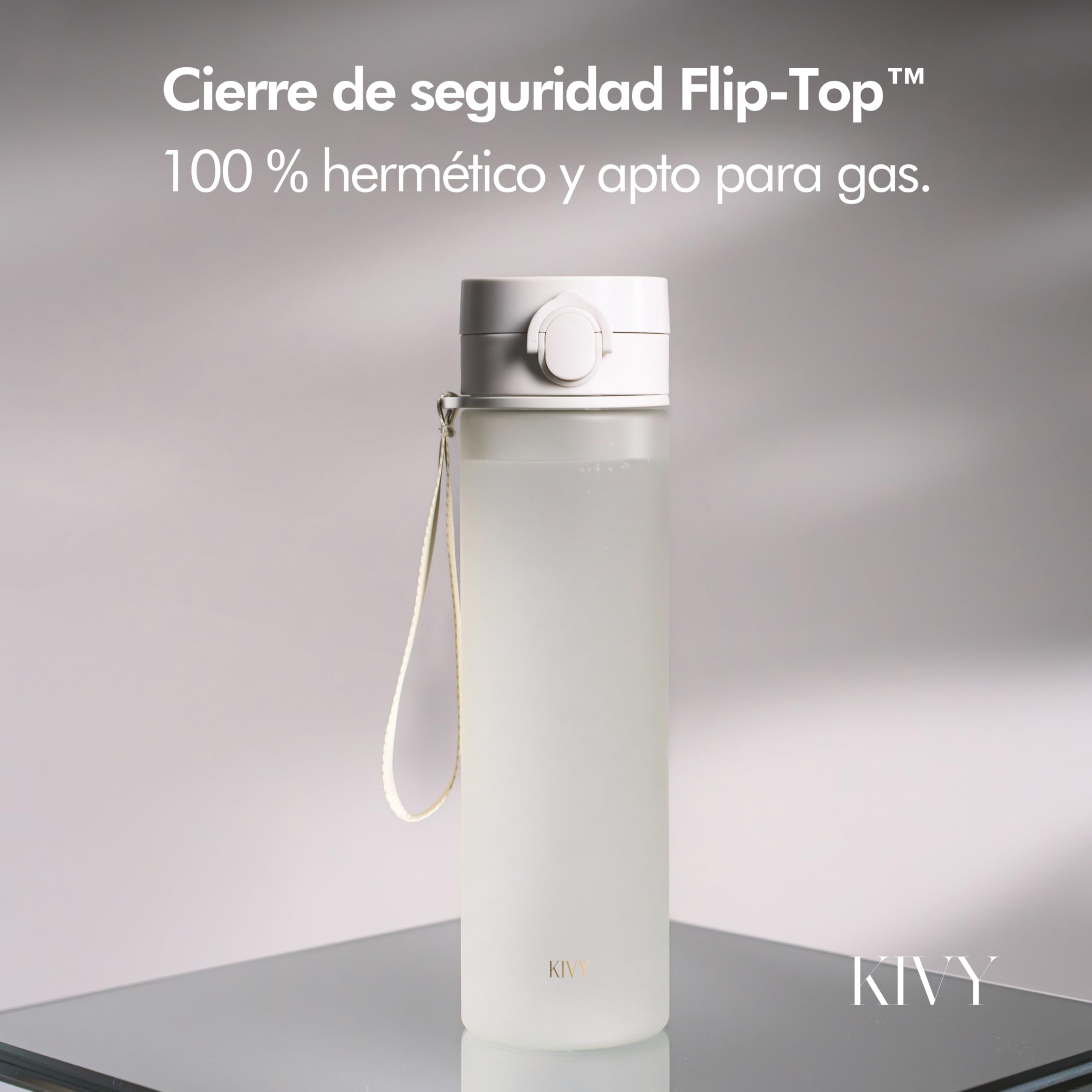 KIVY Tritan Botella de Agua 1L [IRROMPIBLE] - Water Bottle Sin BPA para Gimnasio, Gym & Deporte - Garrafa Reutilizable de Plástico Apto Lavavajillas - Cantimplora Deportiva, Oficina y Escuela - Blanco - 4