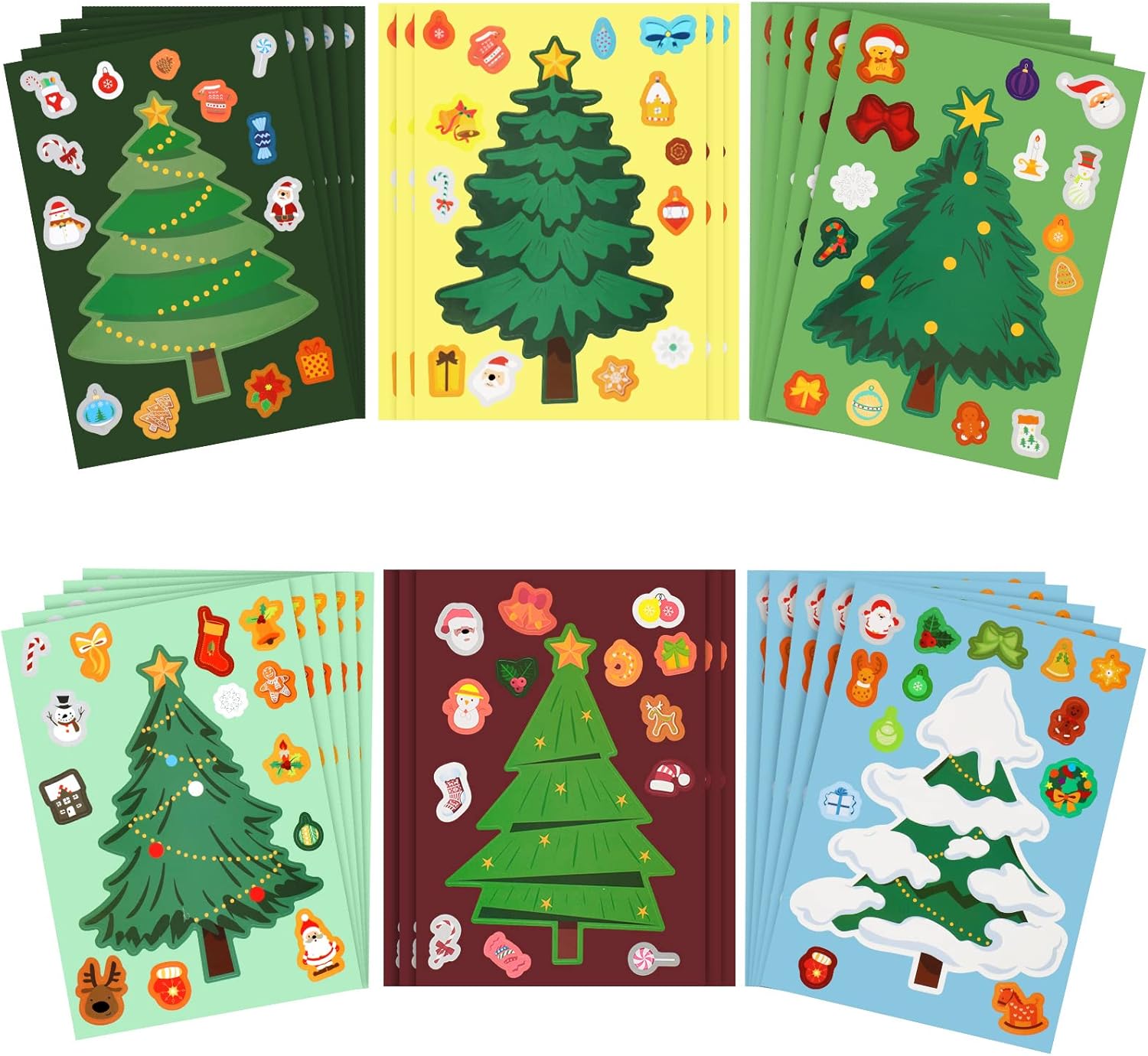 30 Sheets Make a Christmas Tree Stickers Christmas Stickers