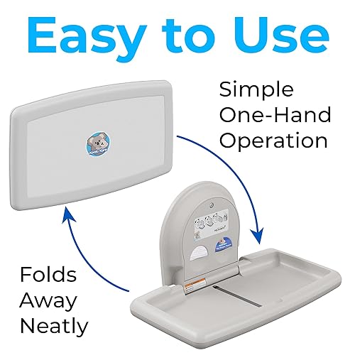 Miniatura 5 de Koala Kare Cambiador de bebé horizontal montado en superficie, modelo KB300-05 (granito blanco)