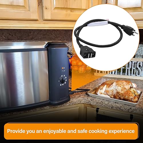 Miniatura 7 de Cable de alimentación magnético de repuesto para freidora eléctrica Masterbuilt XL de 10 litros, piezas y accesorios para freidoras de pavo