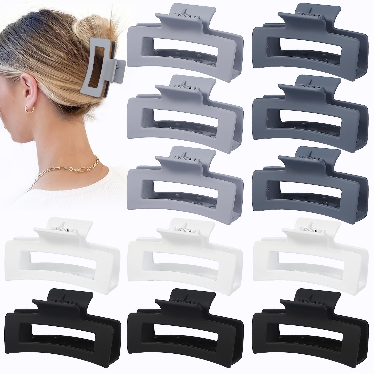 Colorful Hair Clips - 12 Pack Claw Clips for Women & Girls -20 Colorful Hair Clips - 12 Pack Claw Clips for Women & Girls -20