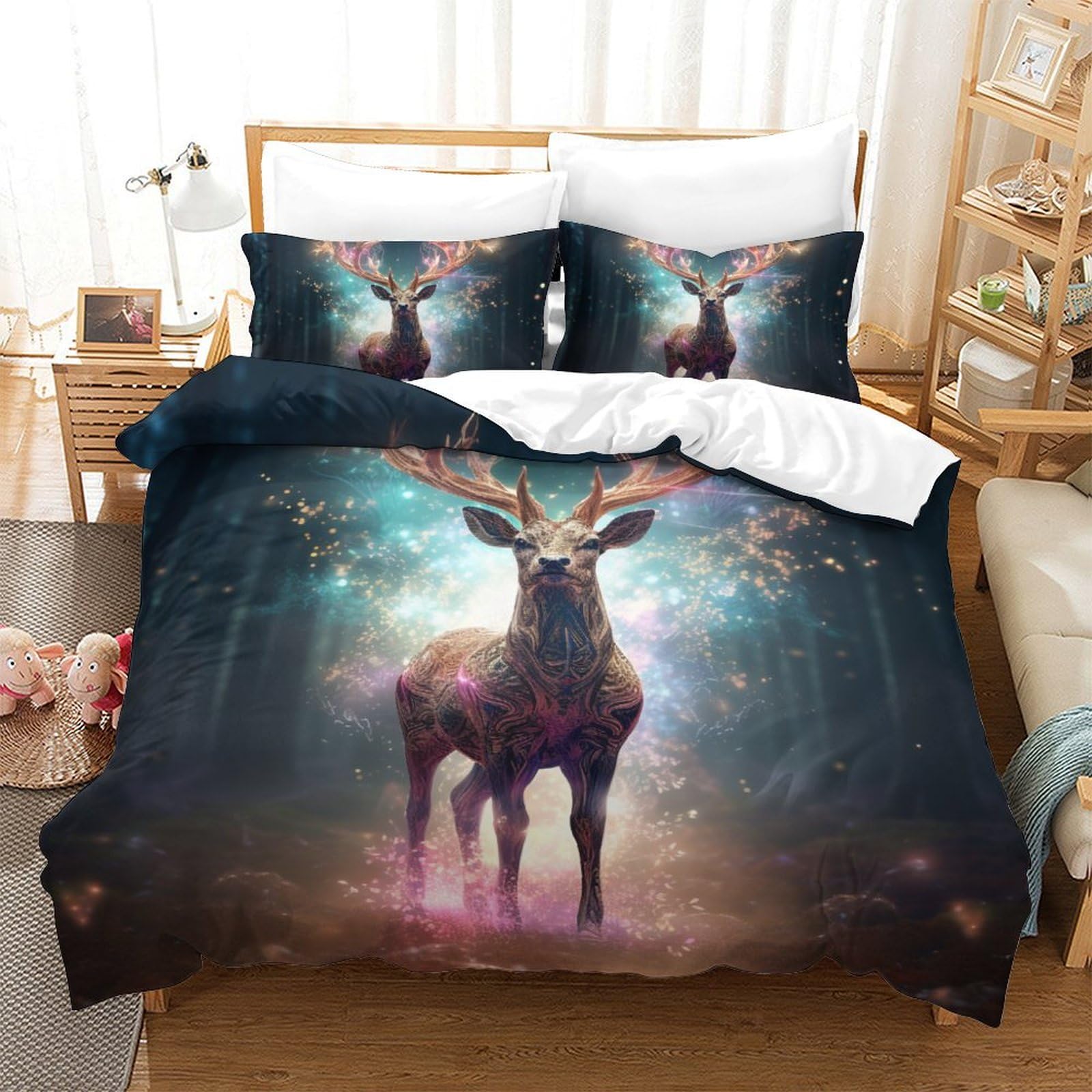 Housse de couette cerf en microfibre premium douce et respirante 200x200