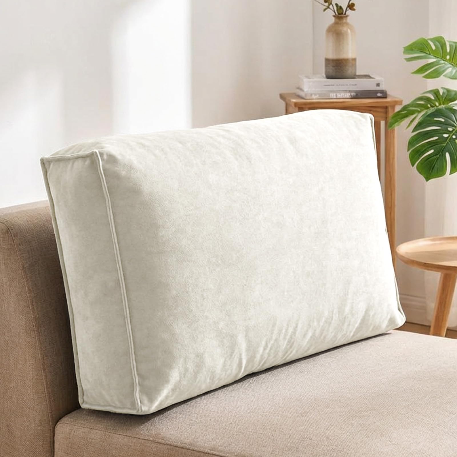 Aocase White Large Sofa Back Cushions, Lumbar Support Pillow For Couch & Bed – Reading Pillow With Waist Support, Throw Pillow For Sofa, Bay Window, Bedside Comfort,,70×45×12Cm