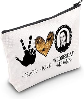 CMNIM Wednesday Addmas Makeup Accessories Bag Family Movie Inspired Gift Peace Love Wednesday Addmas Merchandise for Fans (Wednesday AD MBag)