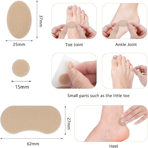 Miniatura 3 de Sibba Almohadillas finas de franela con cinta Moleskin, ampolla de espuma adhesiva para pies, parches de cinta para el cuidado de los pies, insertos