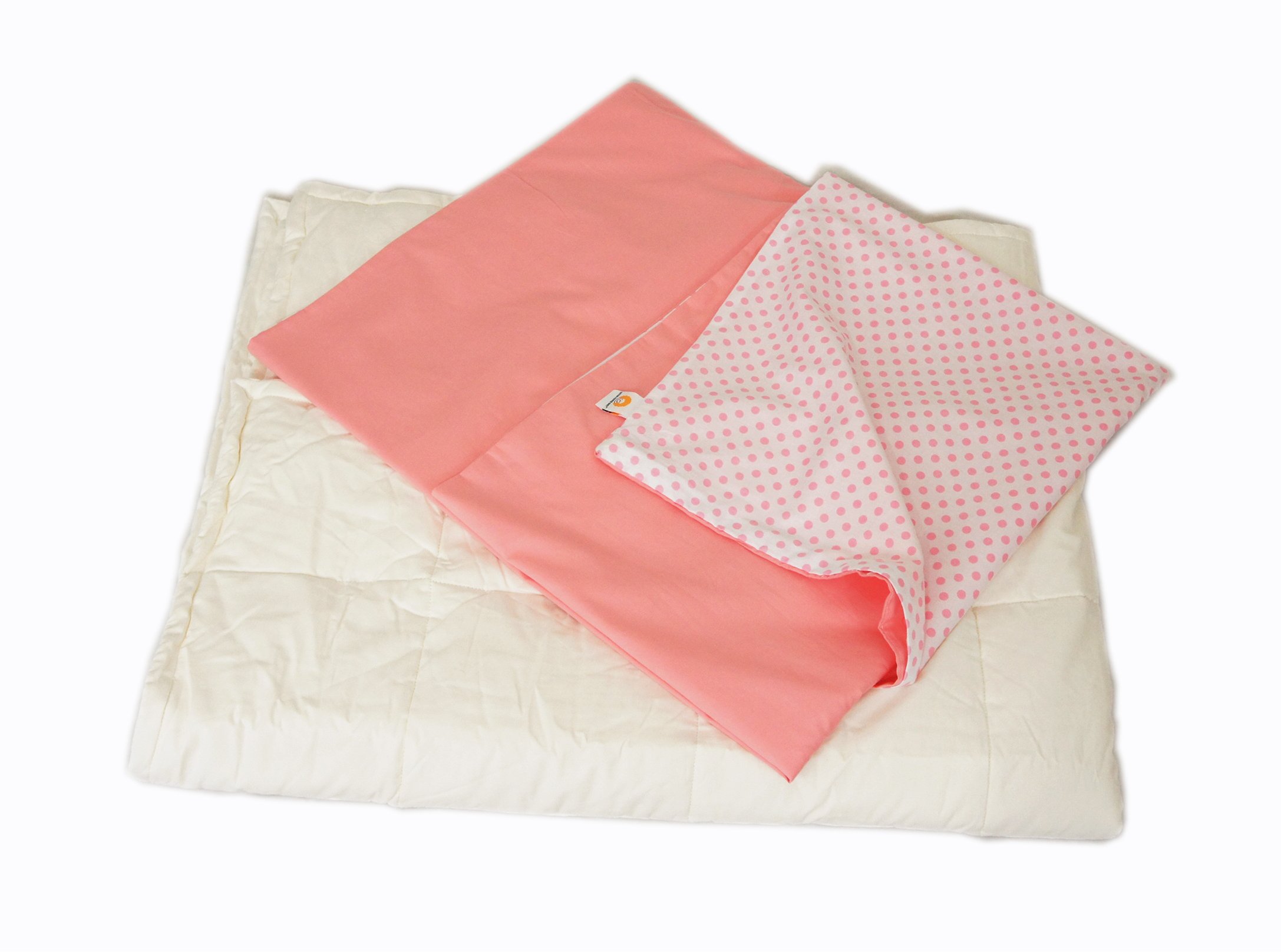 Cotton Flower Toddler Quilt (Quilt + Duvet Cover) (My Polka Dots), WARMER