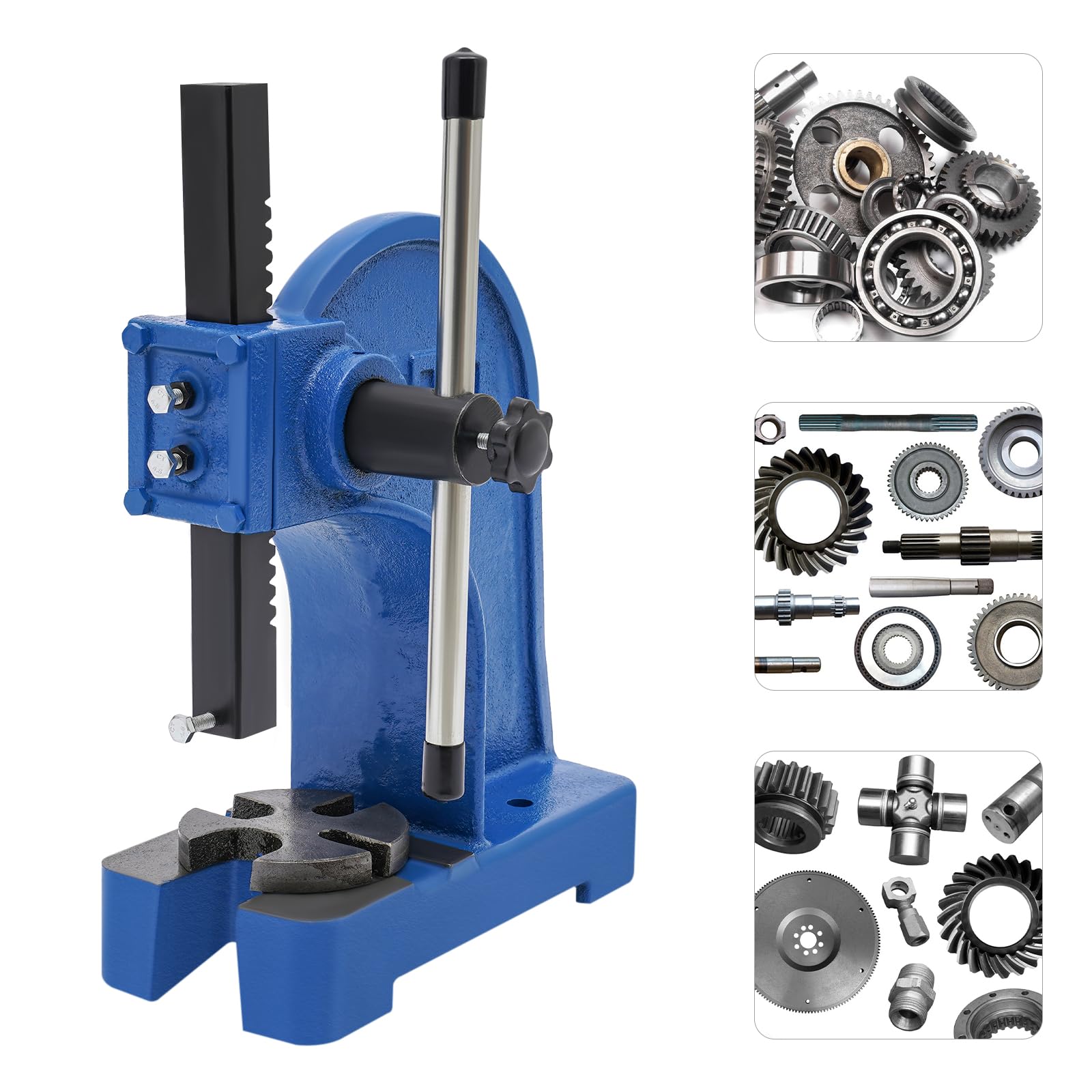 1 Tonne manuelle Arbor Presse 2204 62 lbs Belastbarkeit 5,5 in Max Schlaganfall Gusseisen Build verstellbarer Griff & Rutschschutzgriff für Stempeln Nieten Schmuckhandwerk