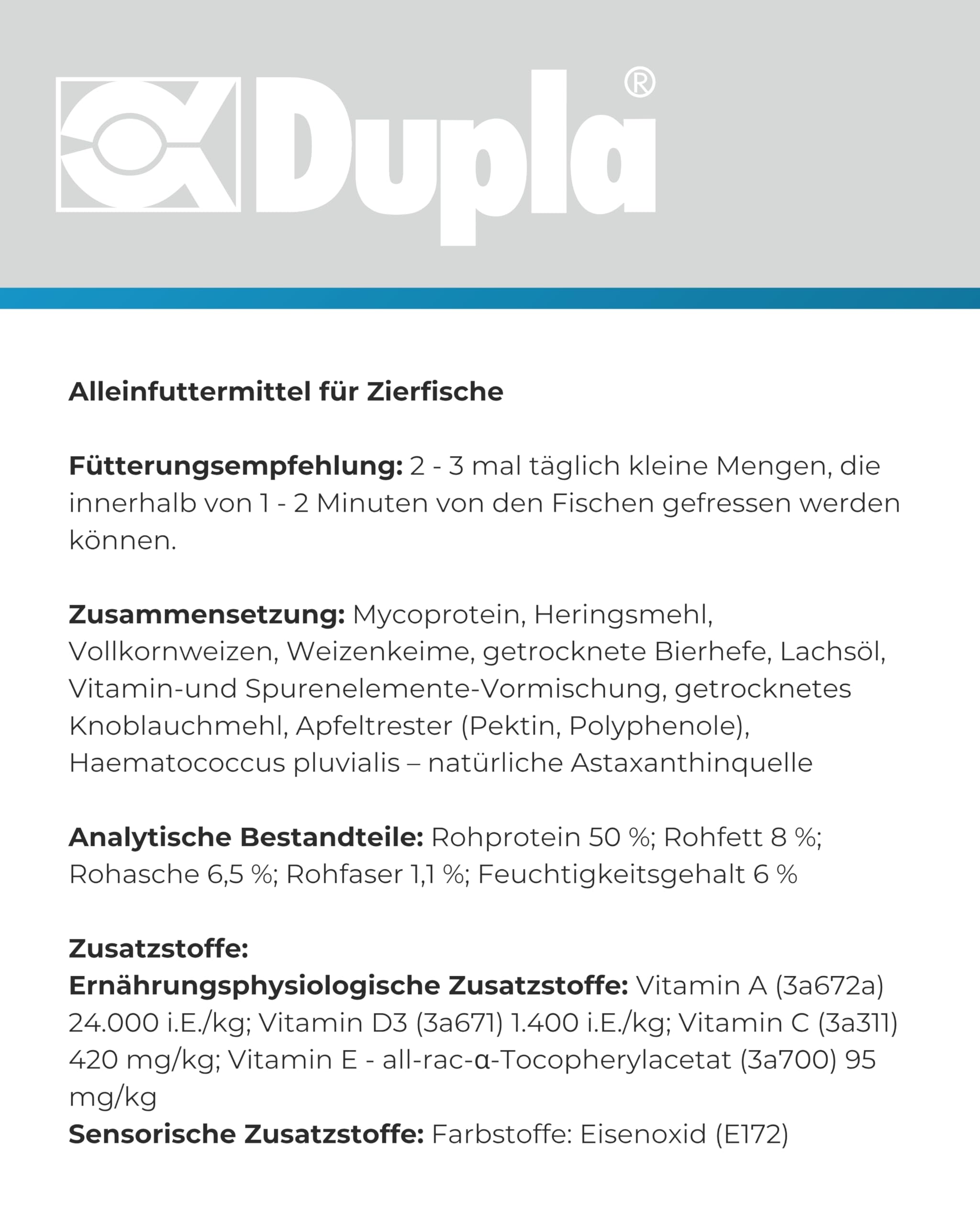 Dupla DuplaRin Granulat M I 500 g I Premium-Granulatfutter für mittelgroße Süß- & Meerwasserfische I proteinreiches Zierfischfutter I gutes Wachstum & Intensive Farben I nährstoffreiches Fischfutter
