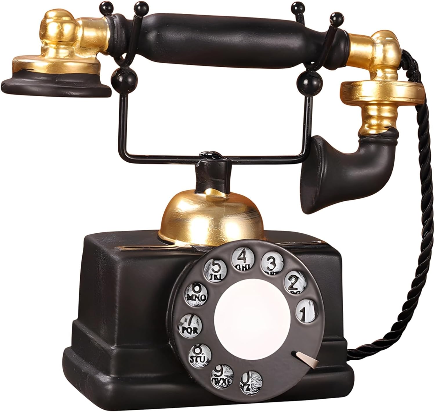 Classic Resin Telephone, Vintage Landline Replica, Decorative European Style Desk Ornament