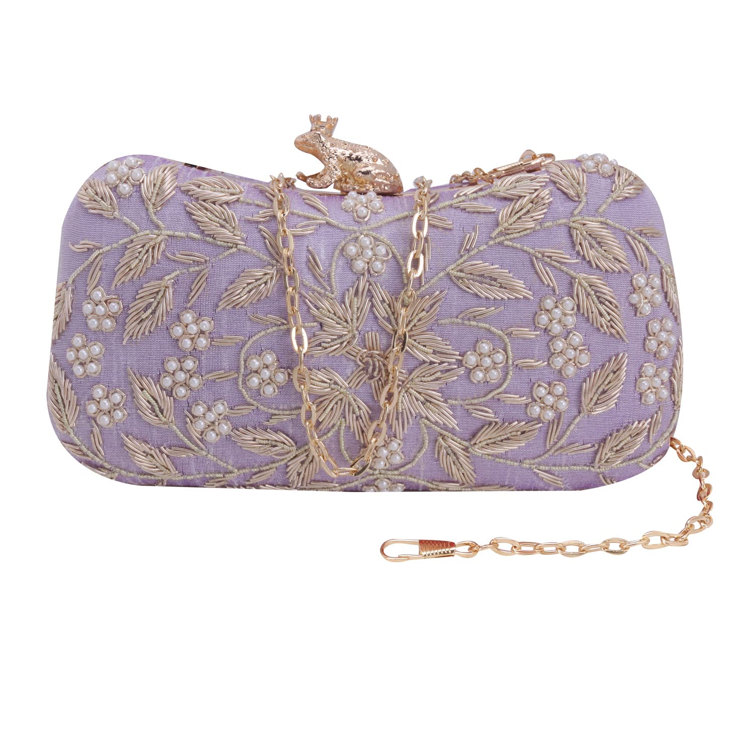 SWISNI Lilac lilac frog design clutch II Womens Traditional Designer Clutch For Women & Girls II EMBROIDERED CLUTCHES (B0BNN9JC48) Amazon Price History, Amazon Price Tracker