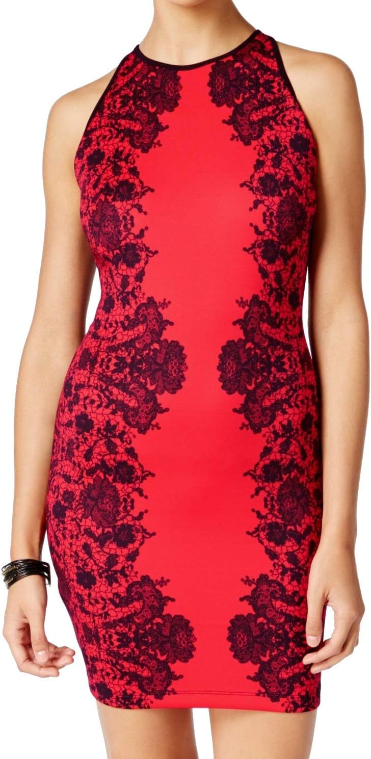 ワインレッドのジュニアサイズのコンサートドレス！豪華な雰囲気を演出する深みのあるレッドとブラックで構成するゴージャスなコサージュドレス。『The  Rabbit Closet-ザ・ラビットクロゼット』ジュニアサイズドレス コレクション RBD 132 Line Dress B Darlin ジュニア ハイネック ボディコンドレス US サイズ: 3-4 カラー: レッド