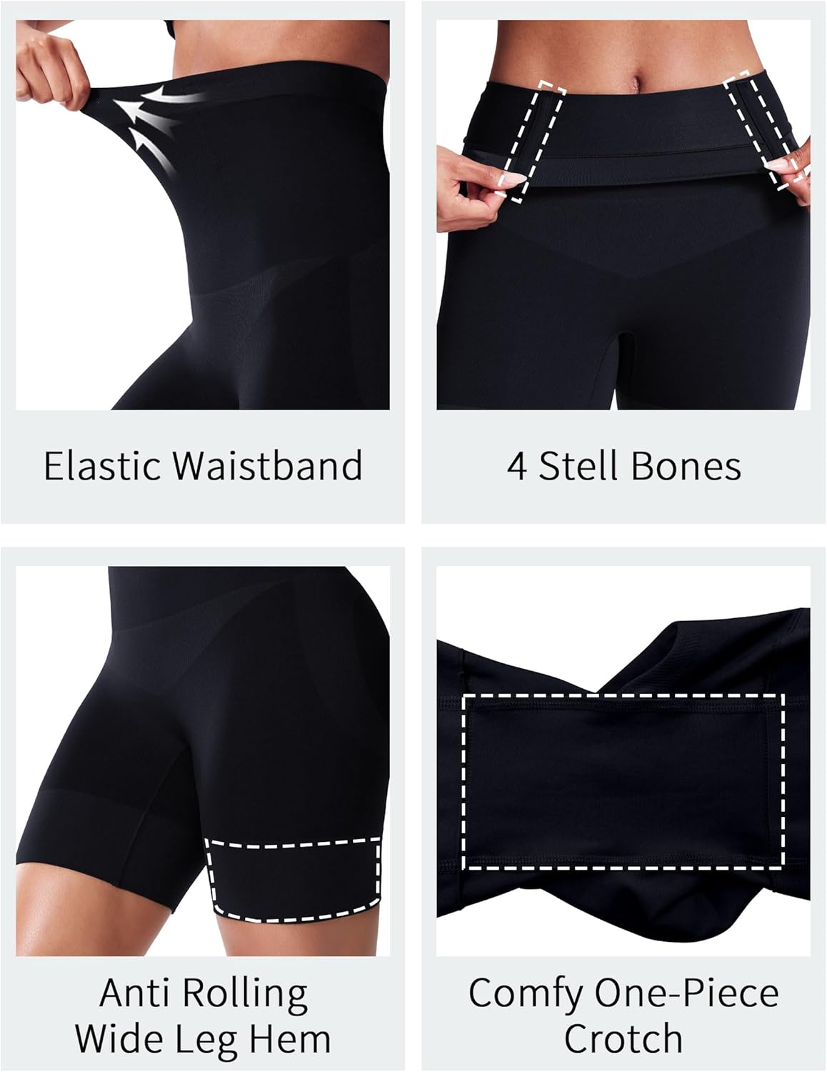 No-Roll Tummy Control Shapewear - High Waist Body Shaper Shorts Thigh Slimmer Shapewear Under Dress - Image 3