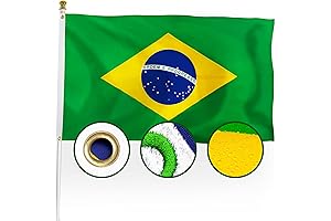 XIFAN Brazilian Flag Embroidered 210D Nylon for Outdoor, 3x5 Ft