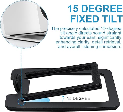 Miniatura 10 de SW601 - Altavoces de metal de escritorio para altavoces compactos de 2 a 3 pulgadas, acolchado de espuma de amortiguación de acero inclinado para