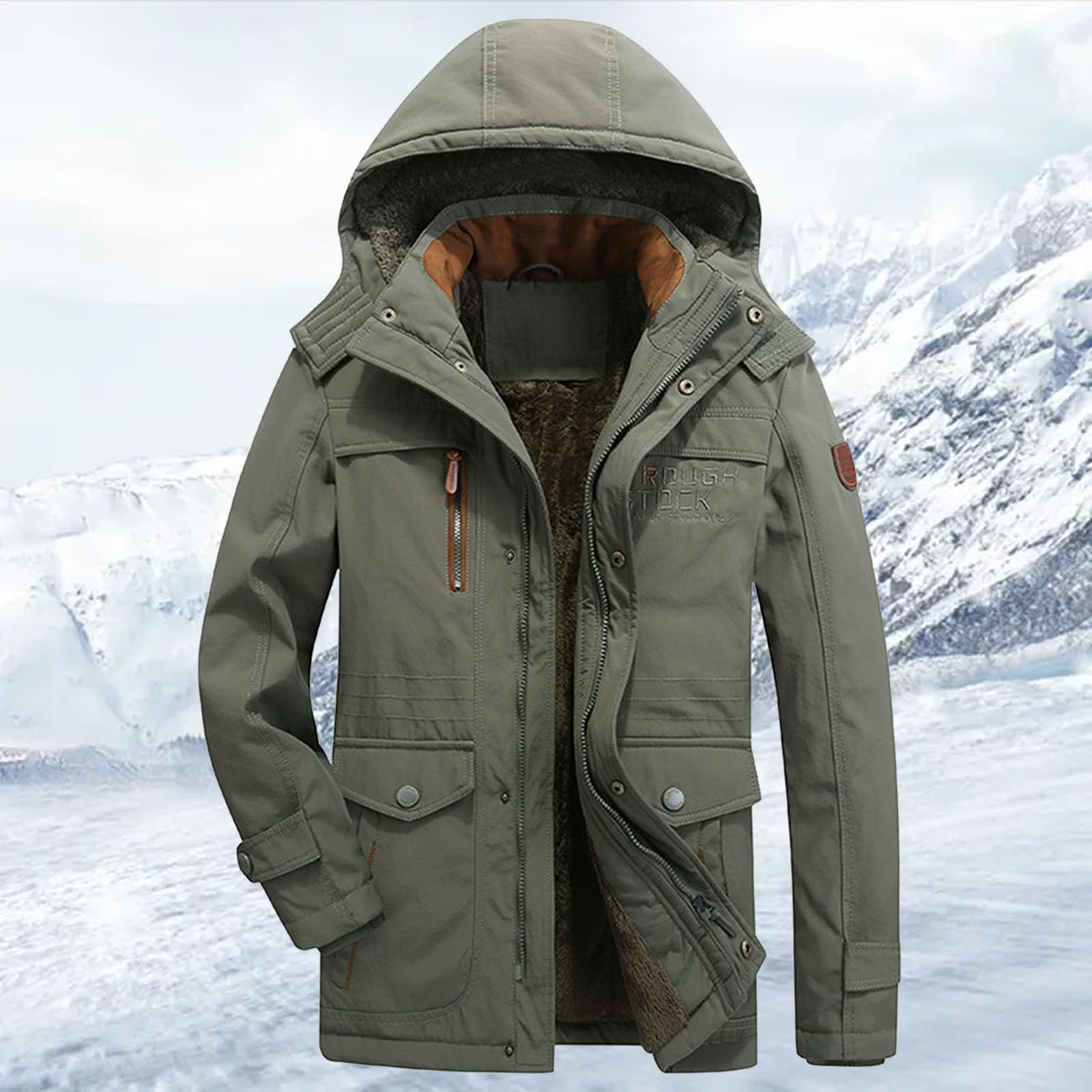 Giubbotto Trapuntato Invernale, Softshell Antivento Giubbotto Inverno Calda Cappuccio Outdoor Casual Cappotto E Tasche Trekking Lavoro Trapuntata Giacca Vento Giubbino Invernale Uomo