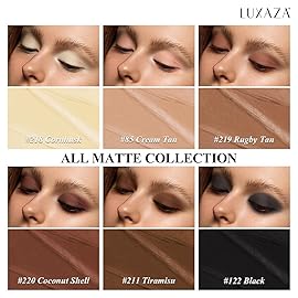 LUXAZA PRO Brown Eyeshadow Stick Makeup 6PCS Set, Neutral Eyeshadow Palette Matte Cream Eye Shadow Eyeliner Brightener Pencil Crayon - BROWN CASHMERE