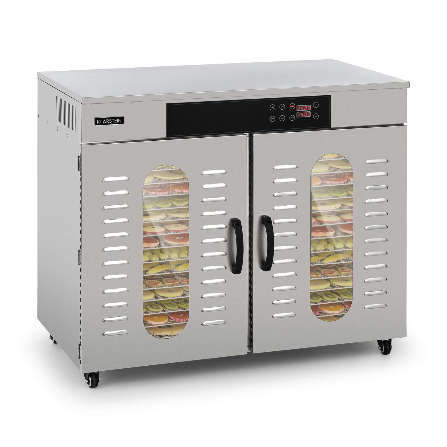Klarstein Master Jerky 500 Pro Automatic Dehydrator - Professional/Gastronomy, With 32 Levels, 3000 W, Capacity: 4.86 m², Thermostat: 40-90 ° C, 32-48 kg Fruit/Vegetables, Stainless Housing