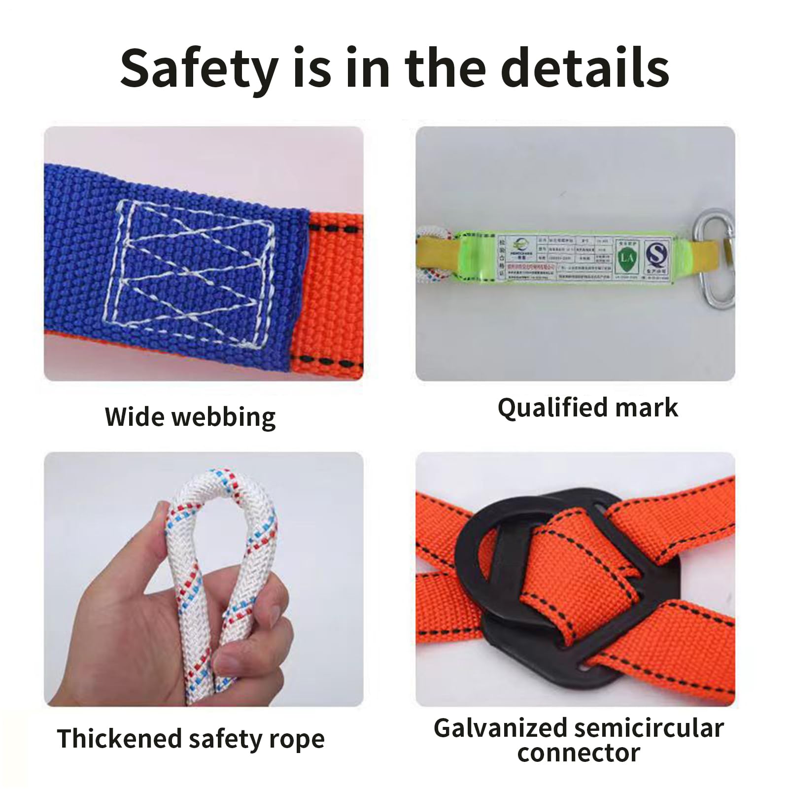 Harnais De Sécurité Pour La Construction | Harnais Corporel Antichute À 5 Points - Équipement Avec Sangle Ajustable Et Longe Pour Chasse Toit Arboriste Hommes | Sécurité Arboriste Toit Escalade