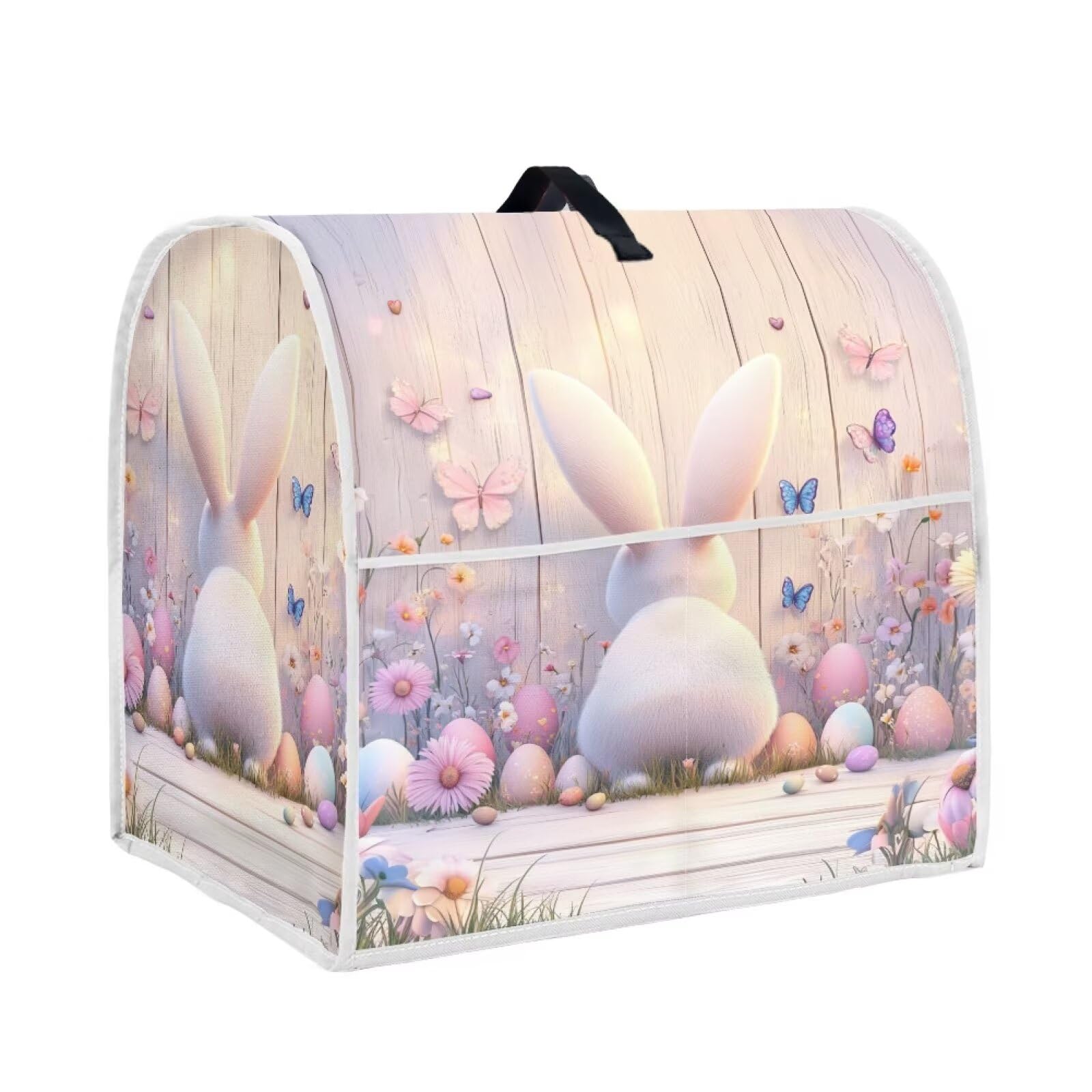 YUVAMAGIMO Bunny Stand Mixer Cover Dust Cover for 4.5-5 Quart Kitchen Mixers Fingerprint Resistant Easter Small Appliance Covers with Pocket Kitchen Mixer Accessories for Home Kitchens