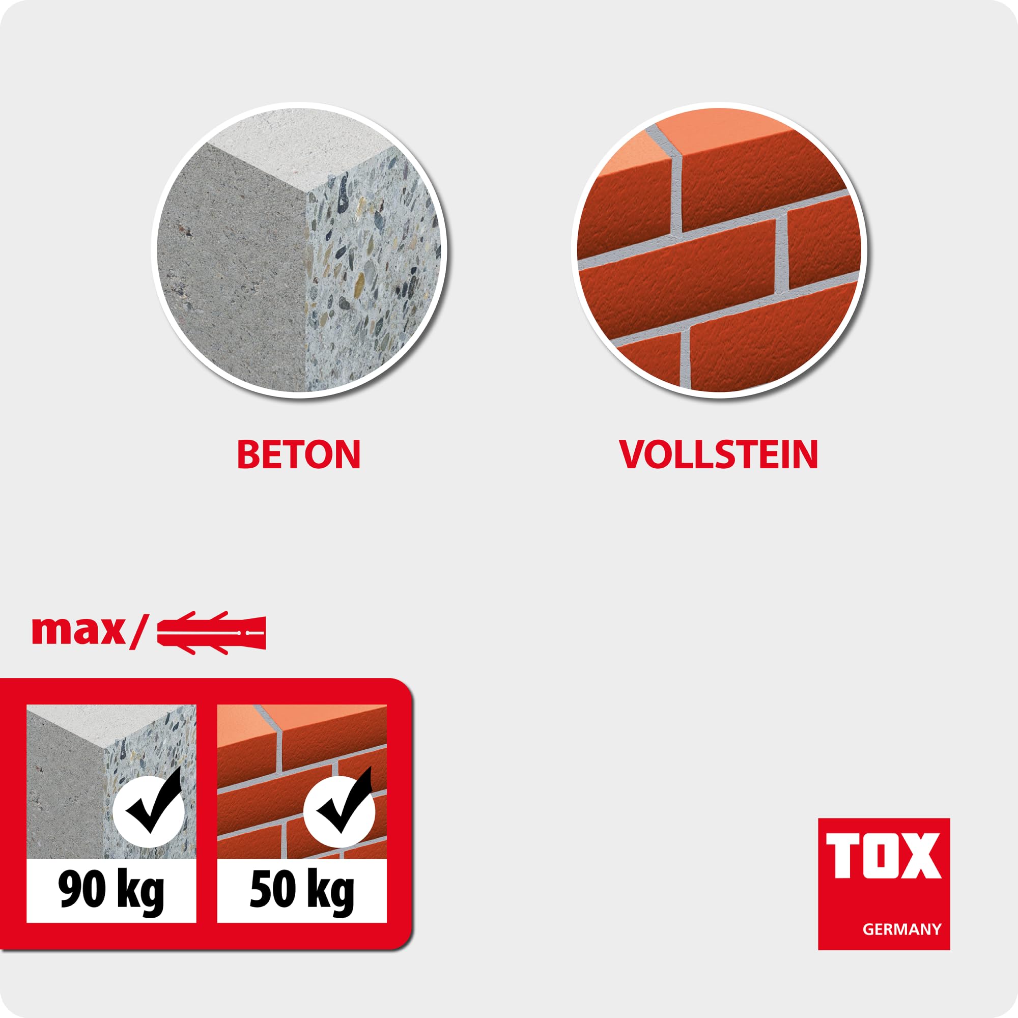 TOX Spreizdübel Barracuda 8/40 S, Dübel inkl. Schraube für Vollstein und Beton, sehr hohe Haltewerte, sichere Befestigung und einfache Montage, 15 Stück im Karton, 01319172 TOX Spreizdübel Barracuda 8/40 S, Dübel inkl. Schraube für Vollstein und Beton, sehr hohe Haltewerte, sichere Befestigung und einfache Montage, 15 Stück im Karton, 01319172