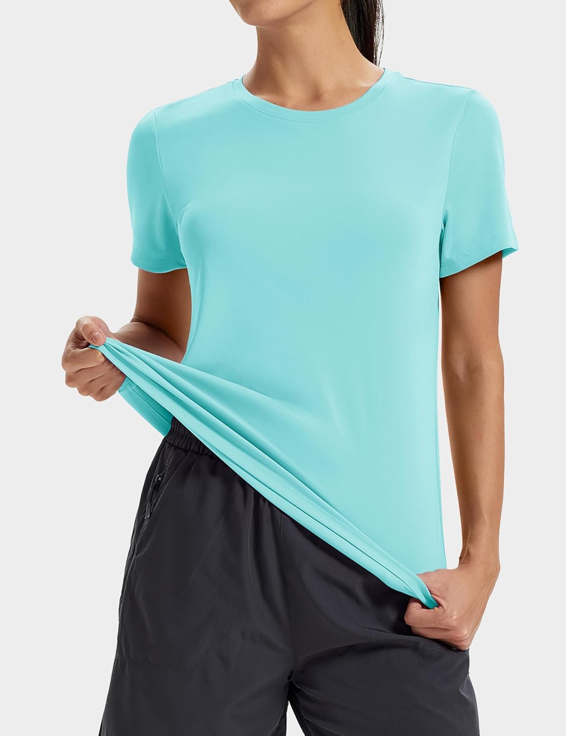 MAGCOMSEN Womens Workout Tops Short Sleeve UPF 50+ Shirts Quick Dry Loose Sun Shirts for Gym Hiking Running