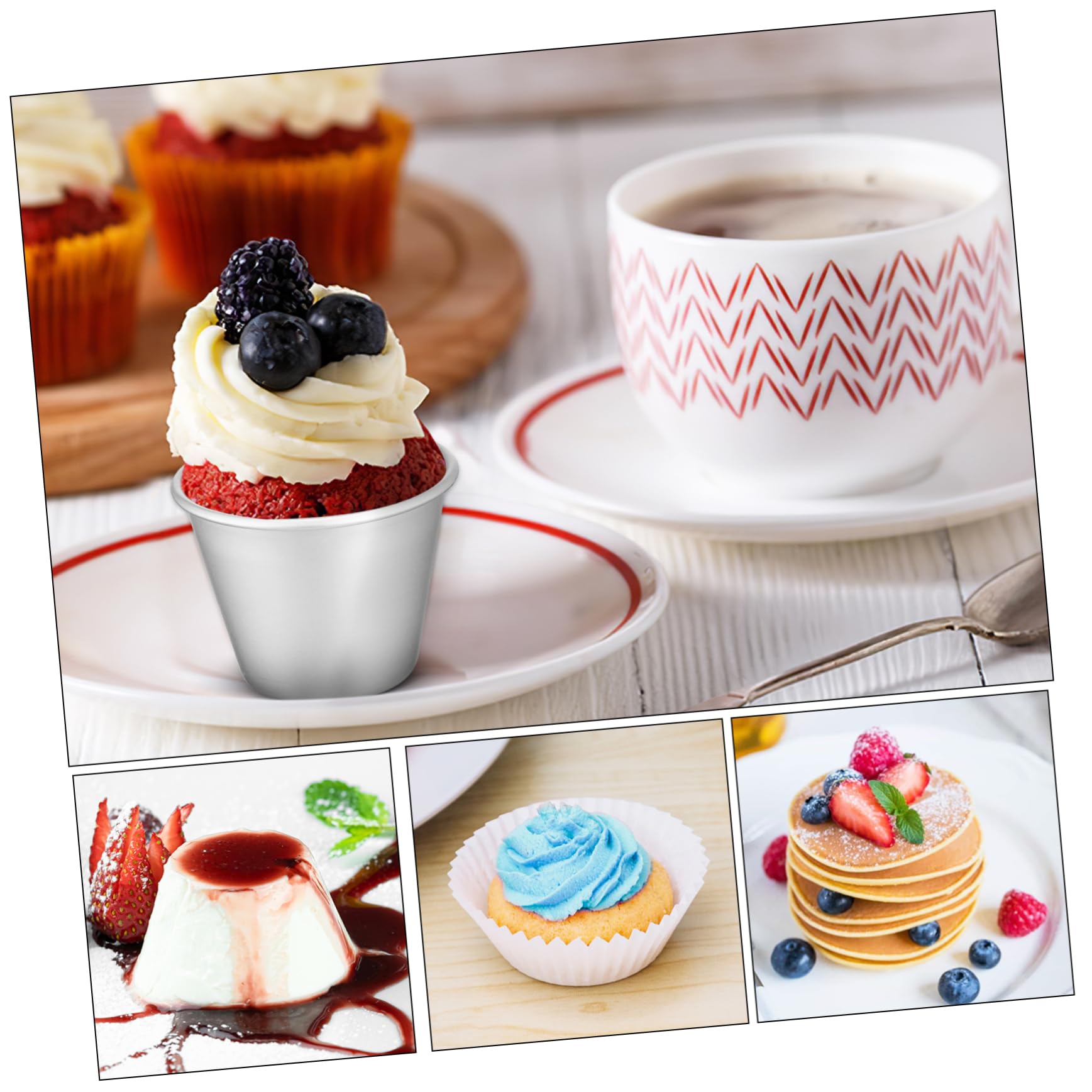 DECHOUS 40pièces Moule à Pour Muffins Puddings Et Desserts Outils De Pâtisserie Antiadhésifs Et Réutilisables