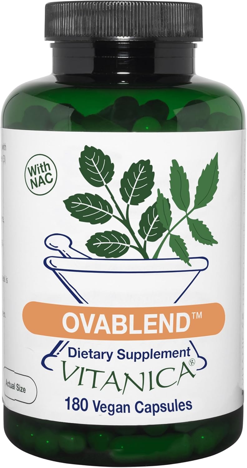 Vitanica OvaBlend - Endorine and Ovulation Support for Women with NAC, Chromium, Green Tea, and Saw Palmetto - Supports Healthy Ovulation - Vegan - 180 Capsules