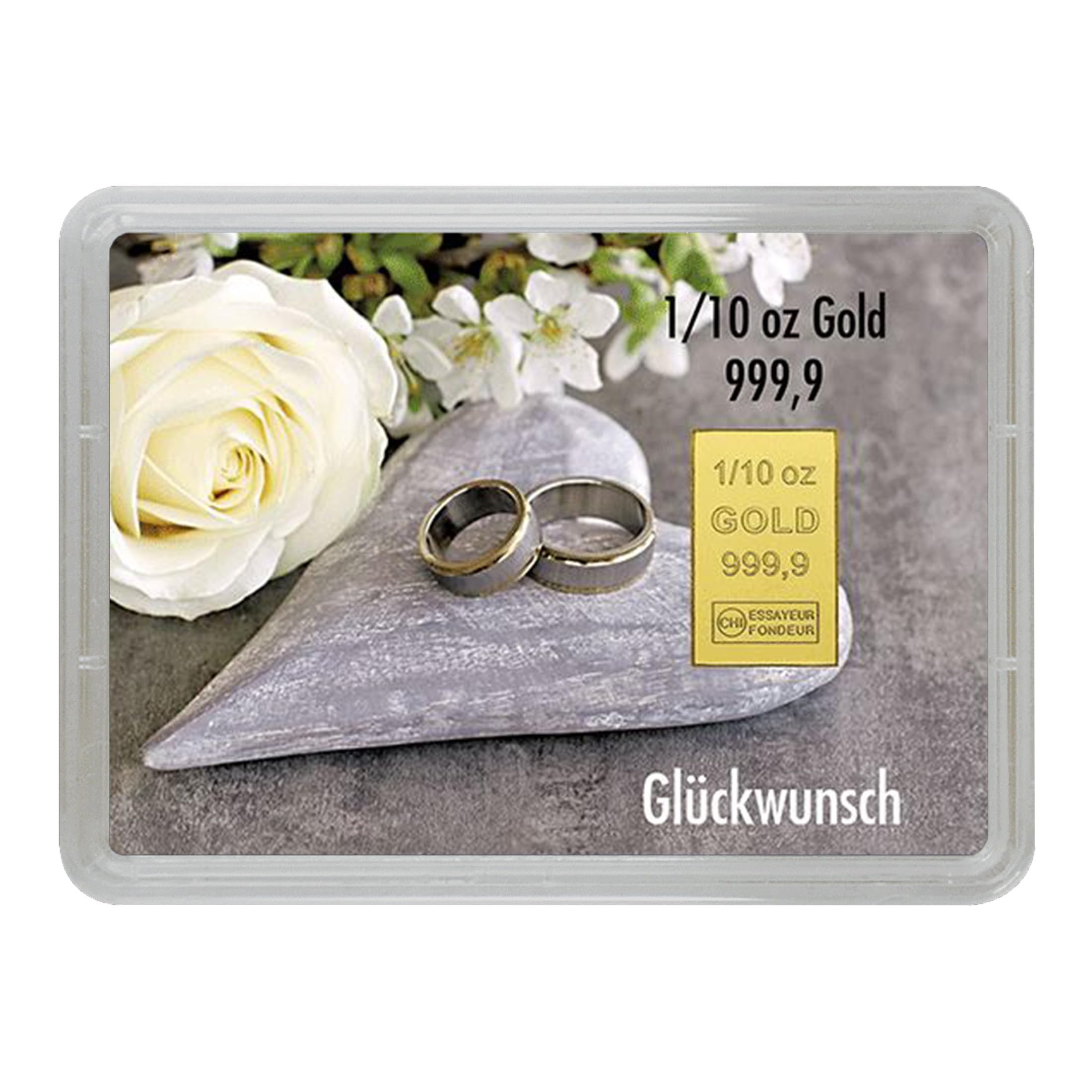 Goldstücke24 - Geschenk zur Hochzeit Herzlichen Glückwunsch zur Hochzeit Goldbarren 3,11g in schwarzer Geschenkbox - Tolle Geschenkidee