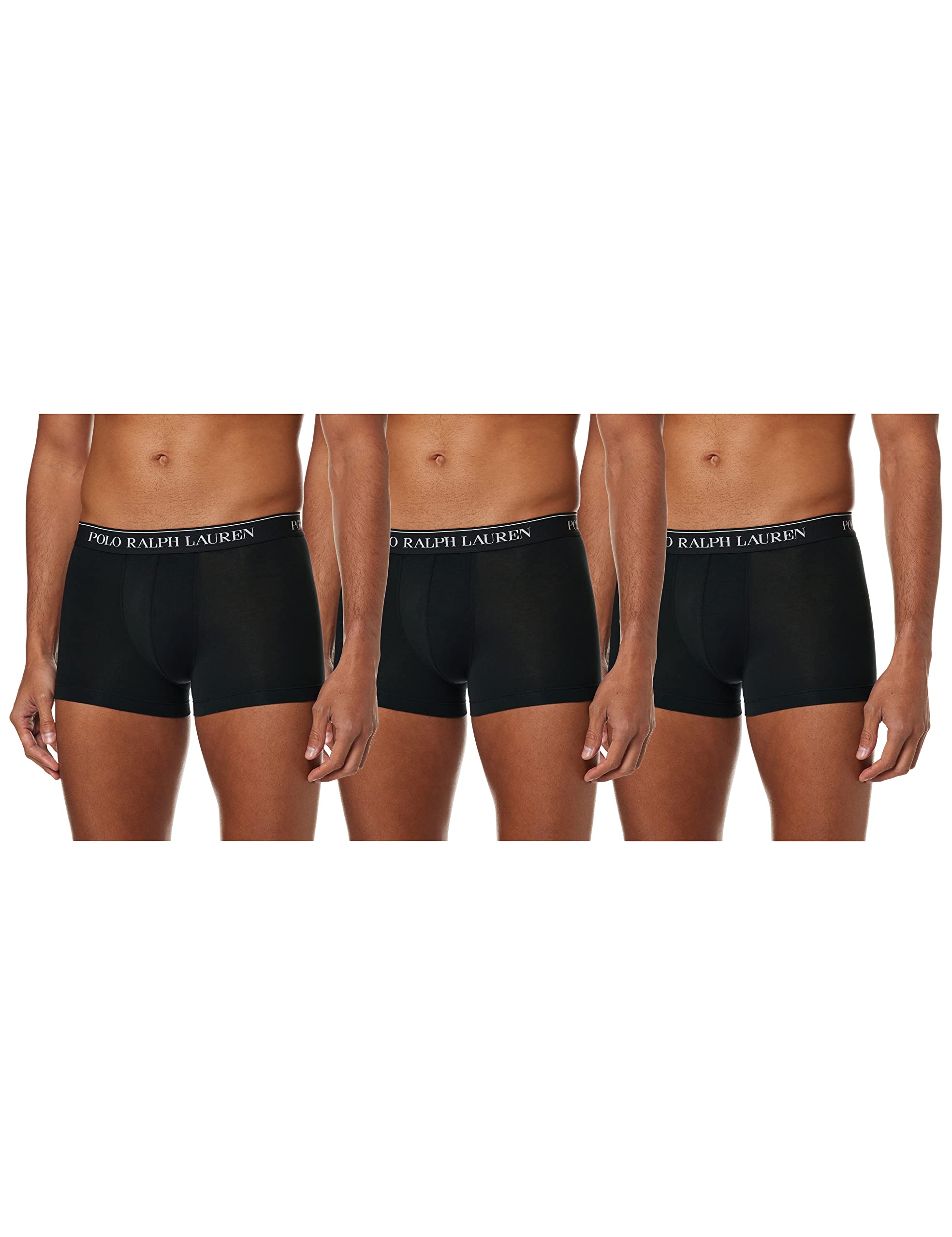 Polo Ralph Lauren Men's Black Classic 3 Pack Trunks In Cotton, Size M