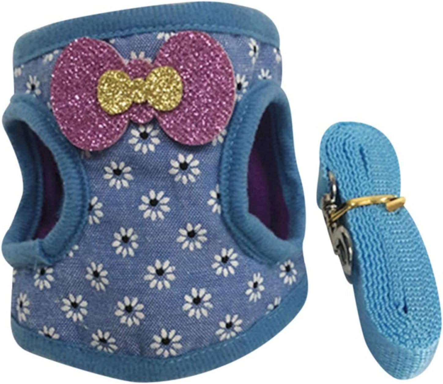 Dog Leashes Pet Rabbit Hamster Traction Rope Striped Star Harness Vest Leash for Baby Ferrets Rats Bowknot Chest Strap