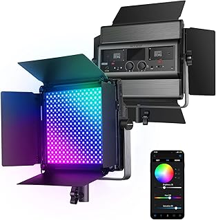 NEEWER RGB1200 60W RGB LED Video Light with APP & 2.4G Control, 22000 Lux@0.5m/1% Precise Min Dimming/360° RGB/ CRI 97+/TLCI 98+/2500K-8500K/18 Light Scenes for Studio Lighting Photography Videography