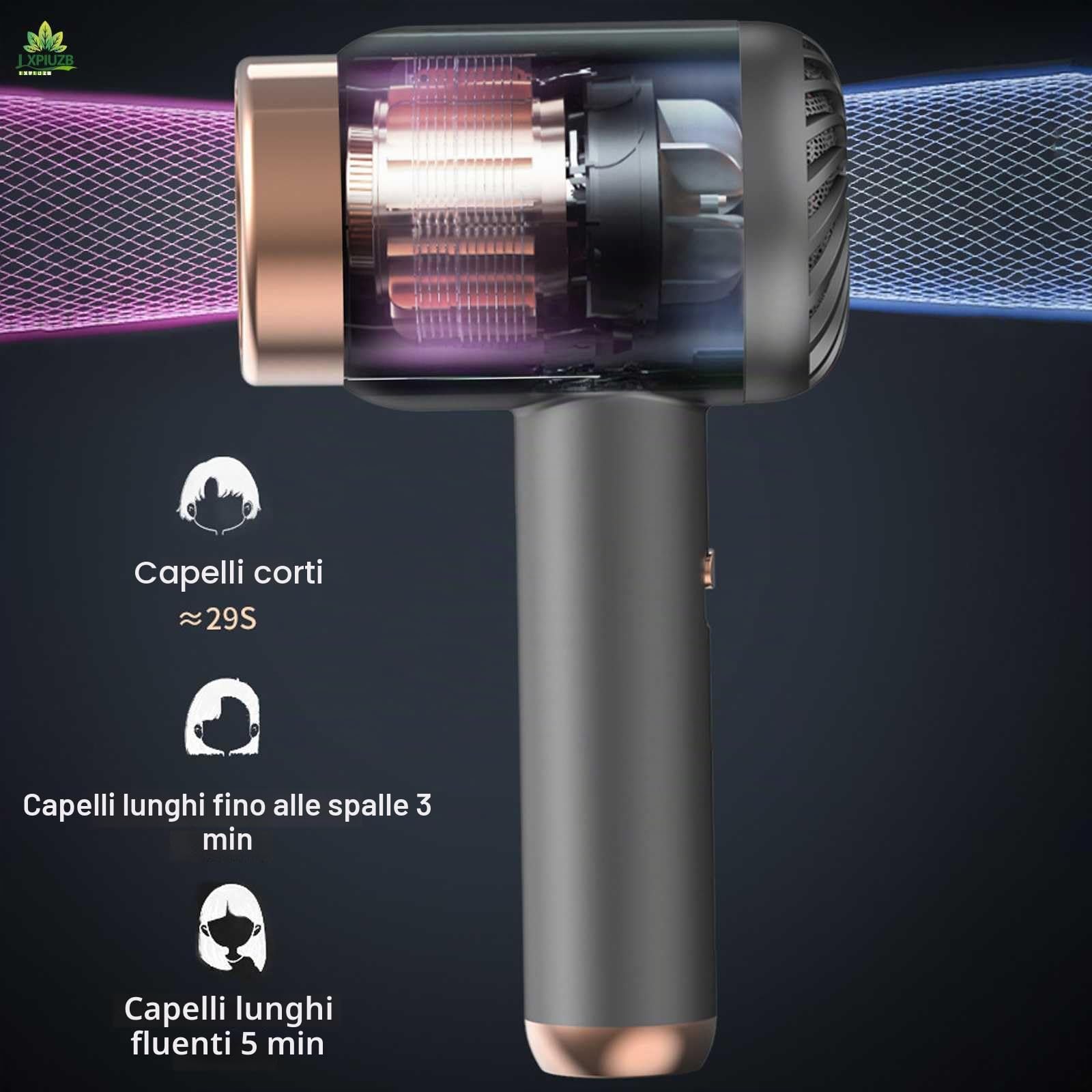 Asciugacapelli Senza Fili, Aria Calda E Fredda A 3 velocità Ricaricabile Phon da Viaggio, Cura dei Capelli A Temperatura Costante 1000w Ioni Negativi Asciugacapelli Professionali