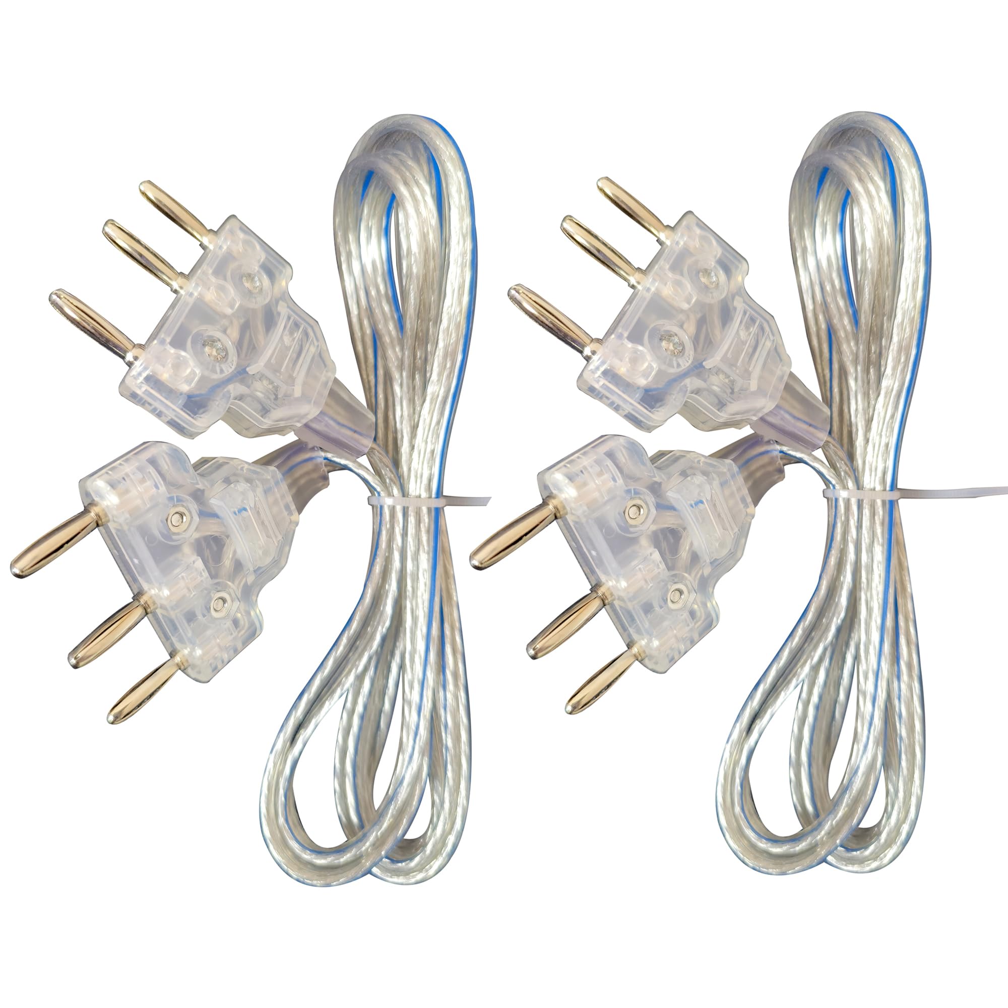 LEONARK Fechten Degen Säbel Florett Körperkabel Maske Kabel Fechtungsdrahtklemme Clip - Zwei-Pin-Stecker/DREI-Pin-Stecker Klarer Draht (Set von 2)