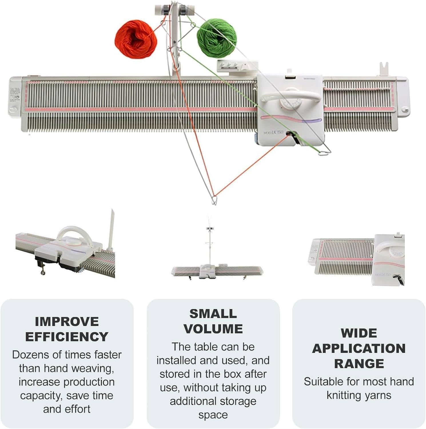Automatic Knitting Machine for Adults and Kids, 150 Stitches with Yarn Needles and Accessories, Easy Home Crafting