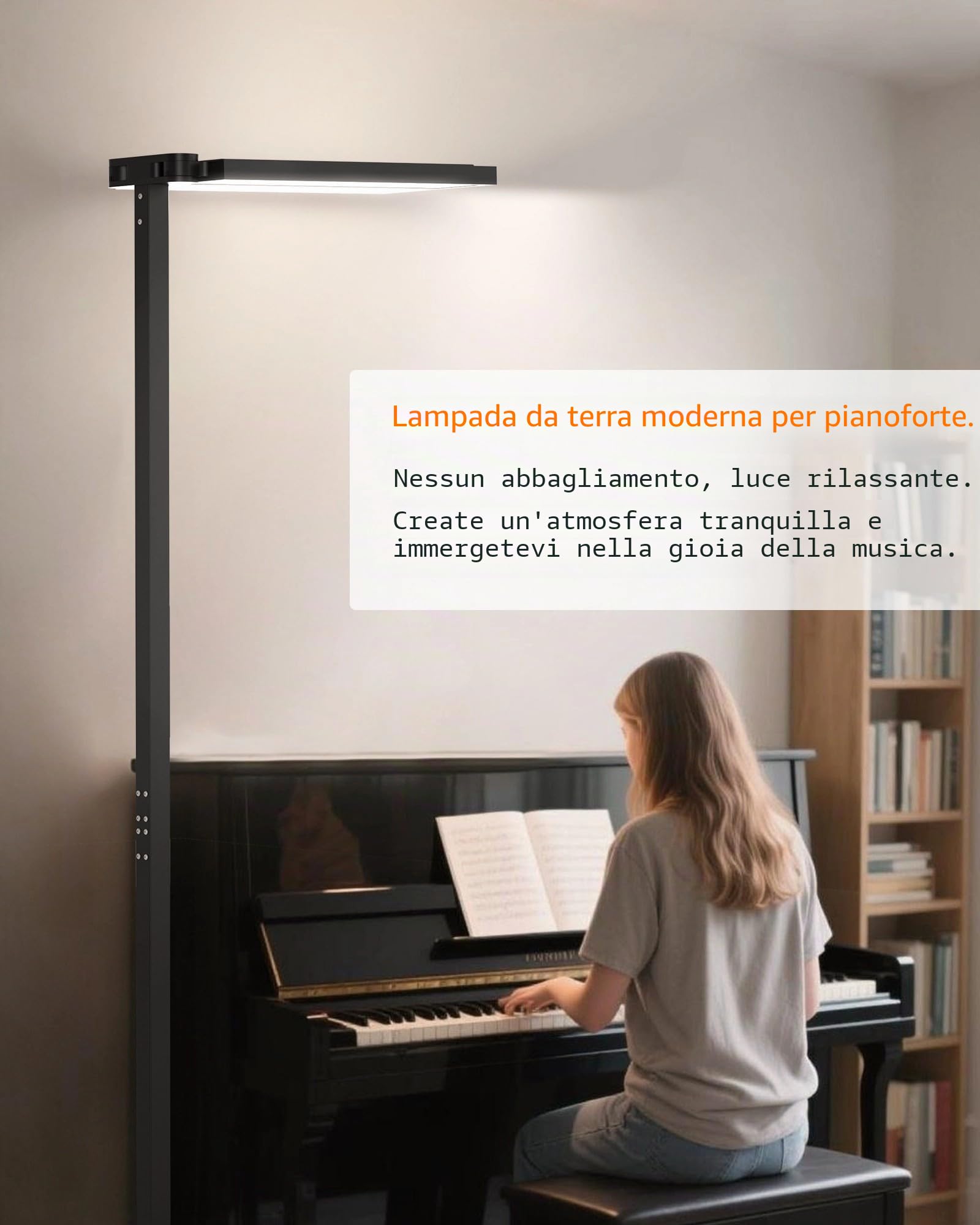 SOLLA Lampada da terra a LED per ufficio, luce diurna, lampada da ufficio, lampada da terra Uplight e downlight, 80 W + 40 W UGR≤16, adatta per uffici, biblioteche, cameretta dei bambini, sale