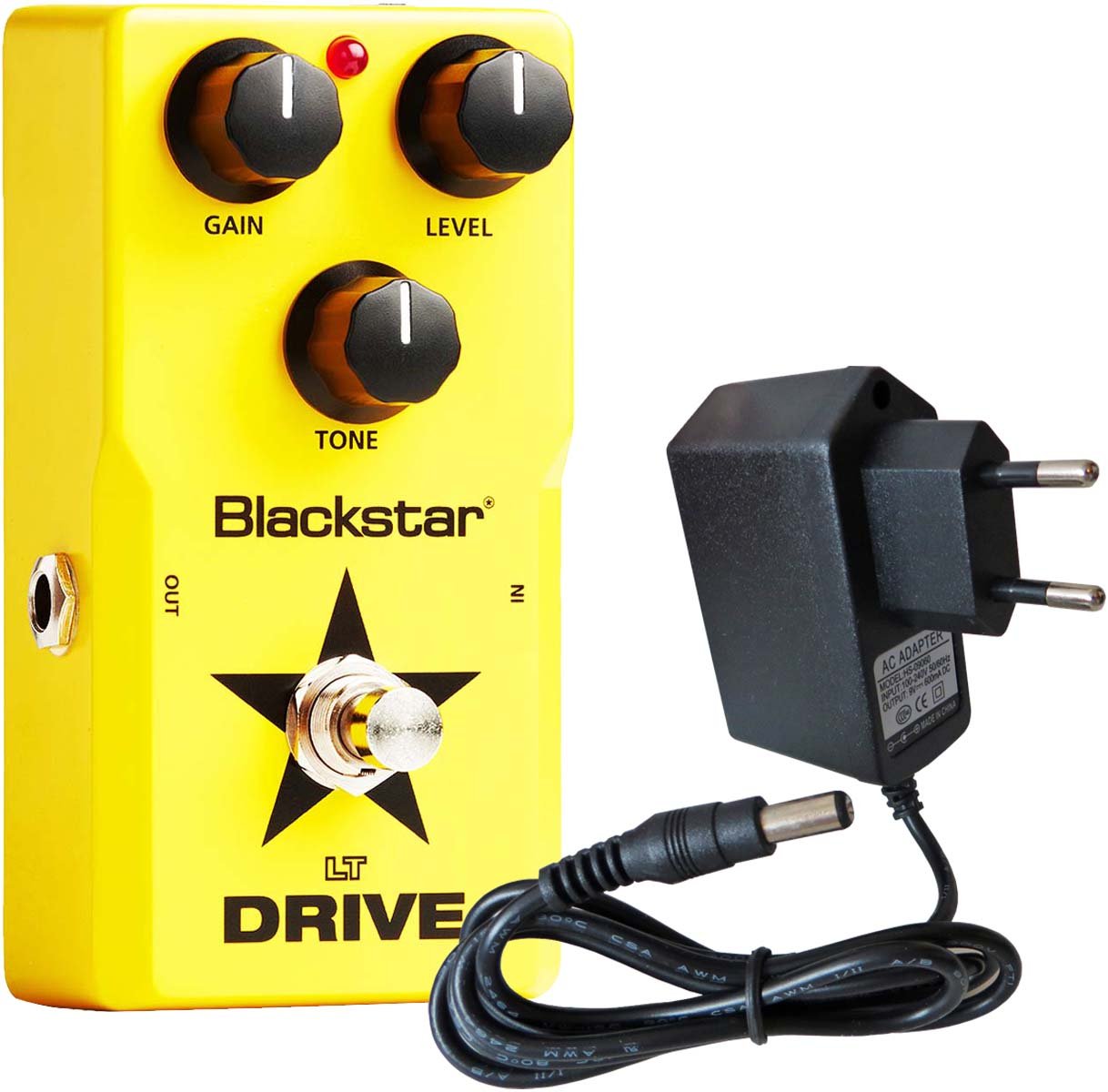 Blackstar LT-Drive Distortion - Pedale effetto per chitarra elettrica + alimentatore Keepdrum 9 V