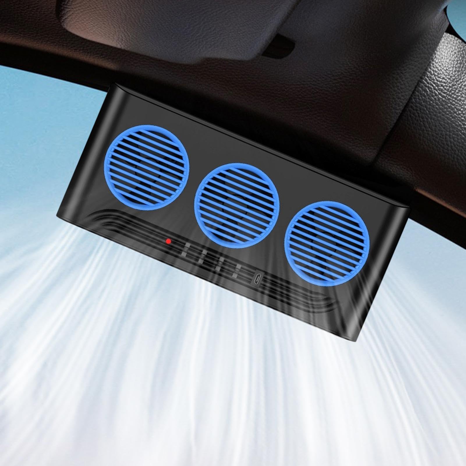 Ventilatore per auto, 3 uscite, ad energia solare, ventola di scarico per finestrini dell'auto, per SUV, camion, camper, autostrada, viaggi, guida quotidiana