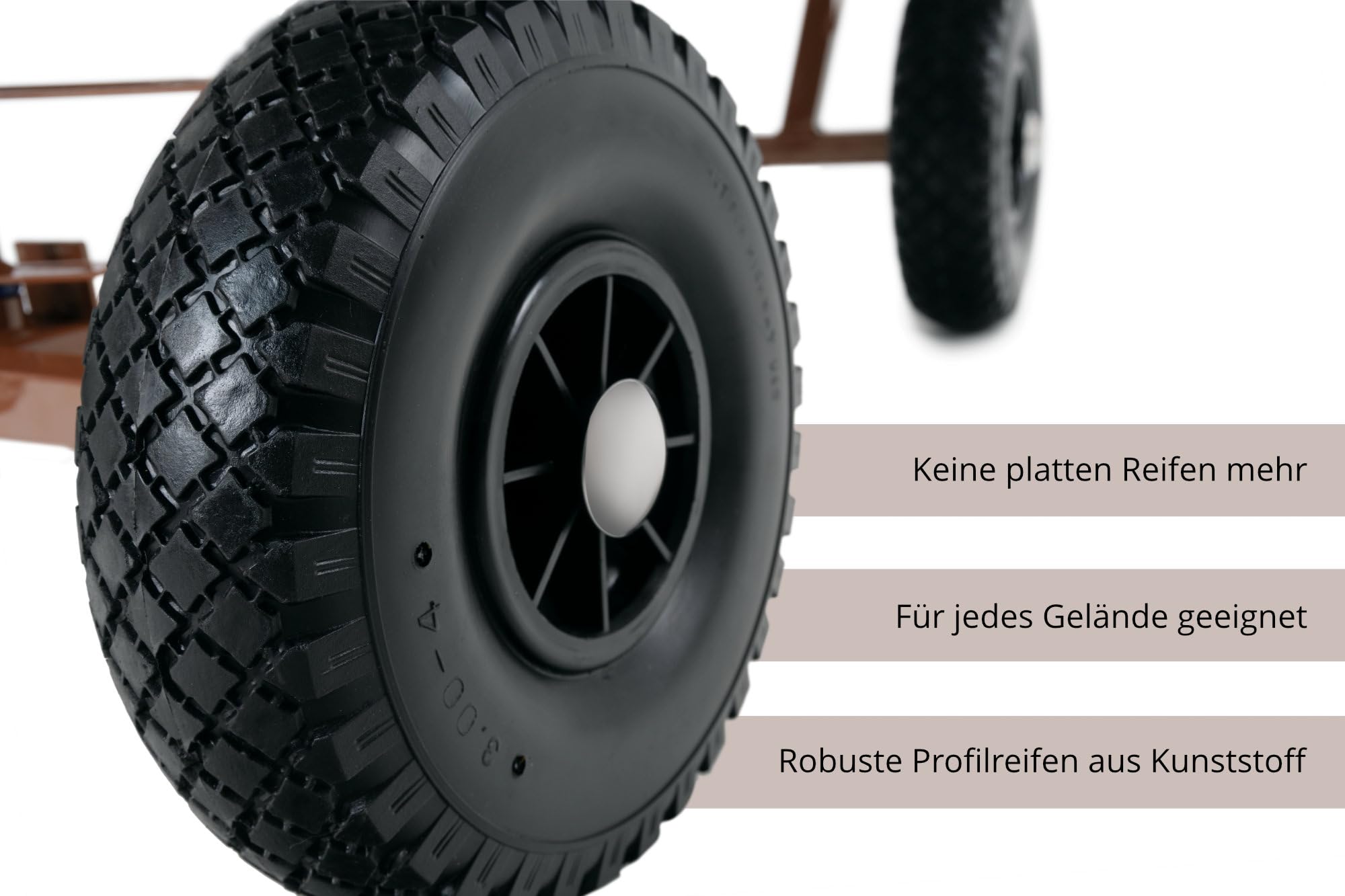 Stagecaptain Bollerwagen Holz im Wild Western Style - Handwagen mit Dach für Sonne und Regen - Lenkbare Vorderachse & Deichsel aufrecht fixierbar - Robuste Profilreifen aus Hartplastik