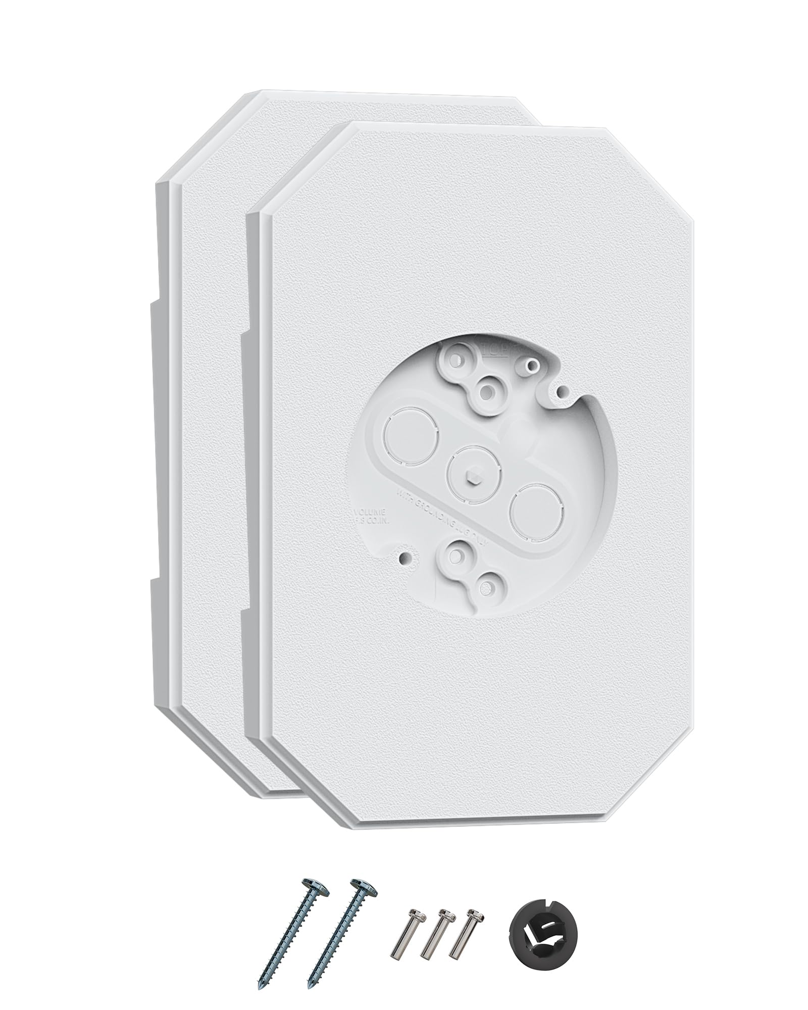 Siding Light Mounting Block, 8141DBL White Outdoor Mounting Plate kit with Built-in Electrical Box, Vinyl Siding Block for 1/2 inch Double, 2 Pack