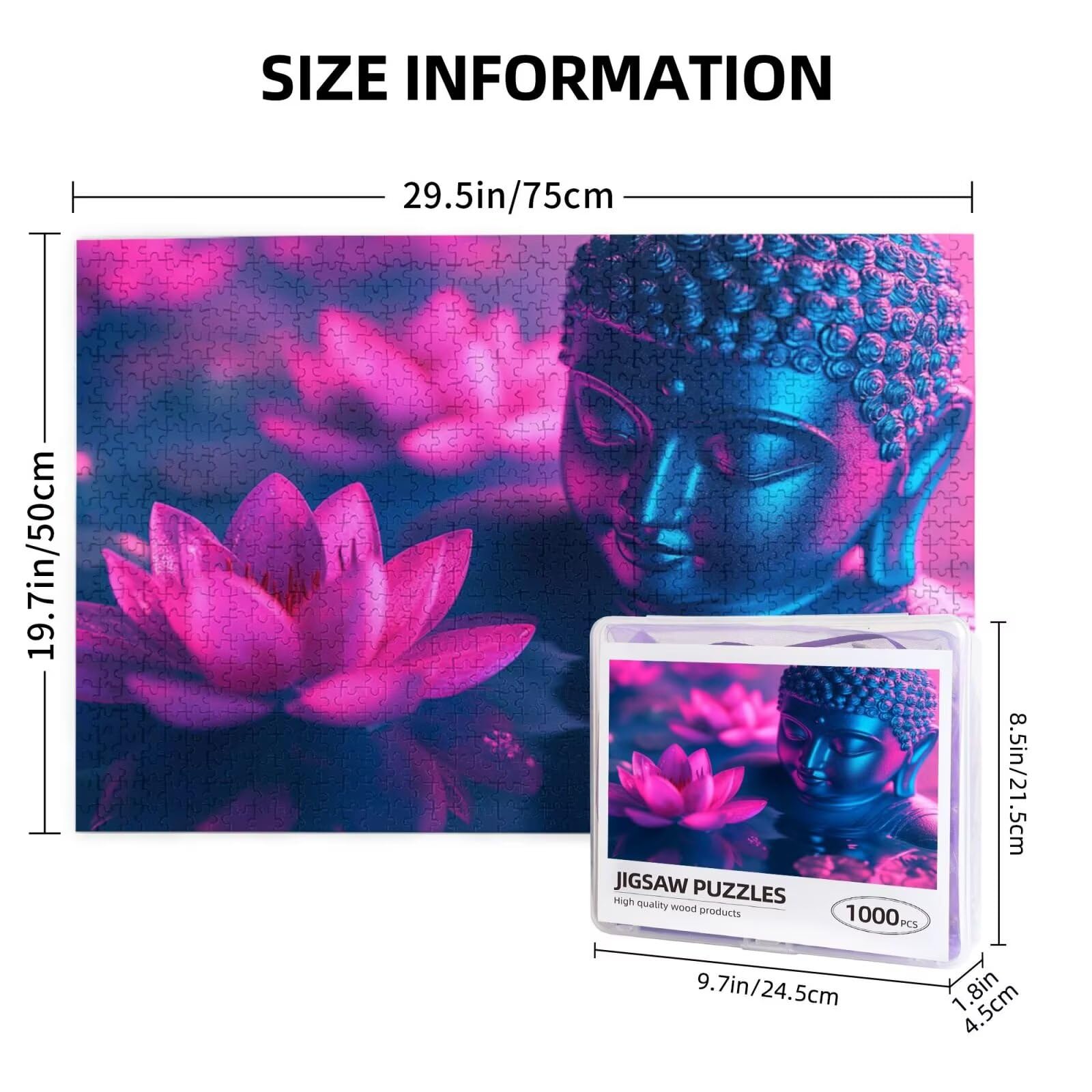 Religia Puzzle 4000 sztuk Lotos Puzzle dla dorosłych Początkujący z pudełkiem prezentowym, DIY interaktywne puzzle rodzinna wymagająca gra, stres Relief Home Wall Room Decor Art prezent dla mężczyzn