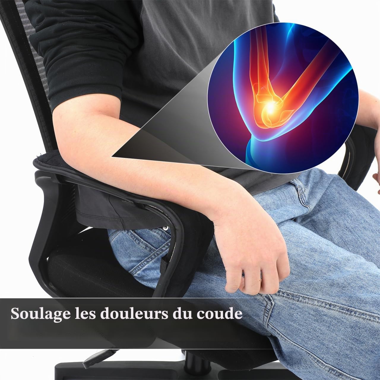 Operitacx Coussins D'Accoudoir Élastiques pour Chaise De Bureau 17.72X3.94X0.39 Pouces Protection Confortable pour Accoudoirs De Chaises De Bureau Salle À Manger Et Loisirs