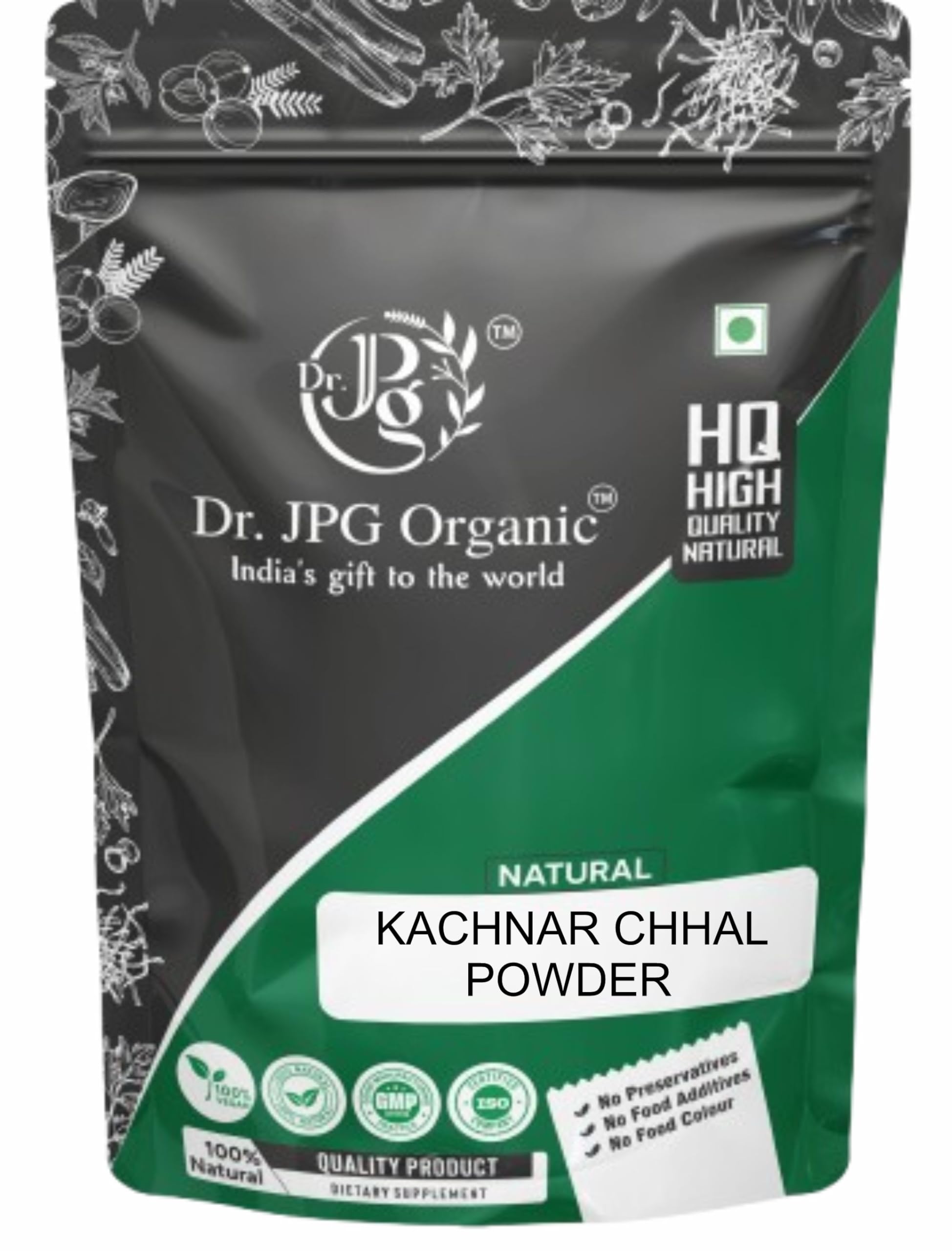 Dr. JPG Organic Kachnar Chaal Powder/Bauhinia Variegate / 200g / ISO & GMP Certiffied.(Pack Of 1)