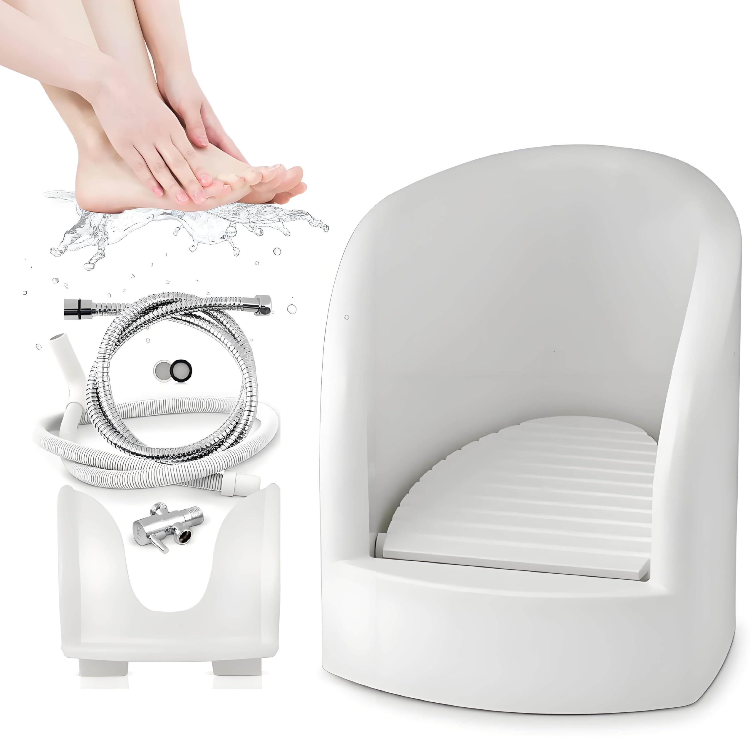 Bain de pieds automatique avec vidange et robinets d'arrêt