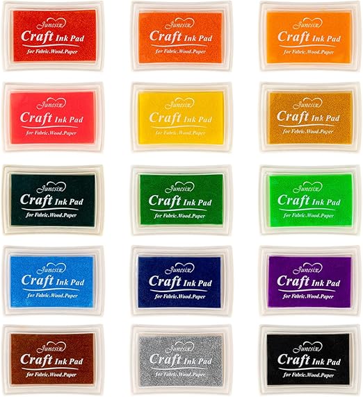 Ink Pad, 15 Colors Finger Washable Stamp Pads for Kids