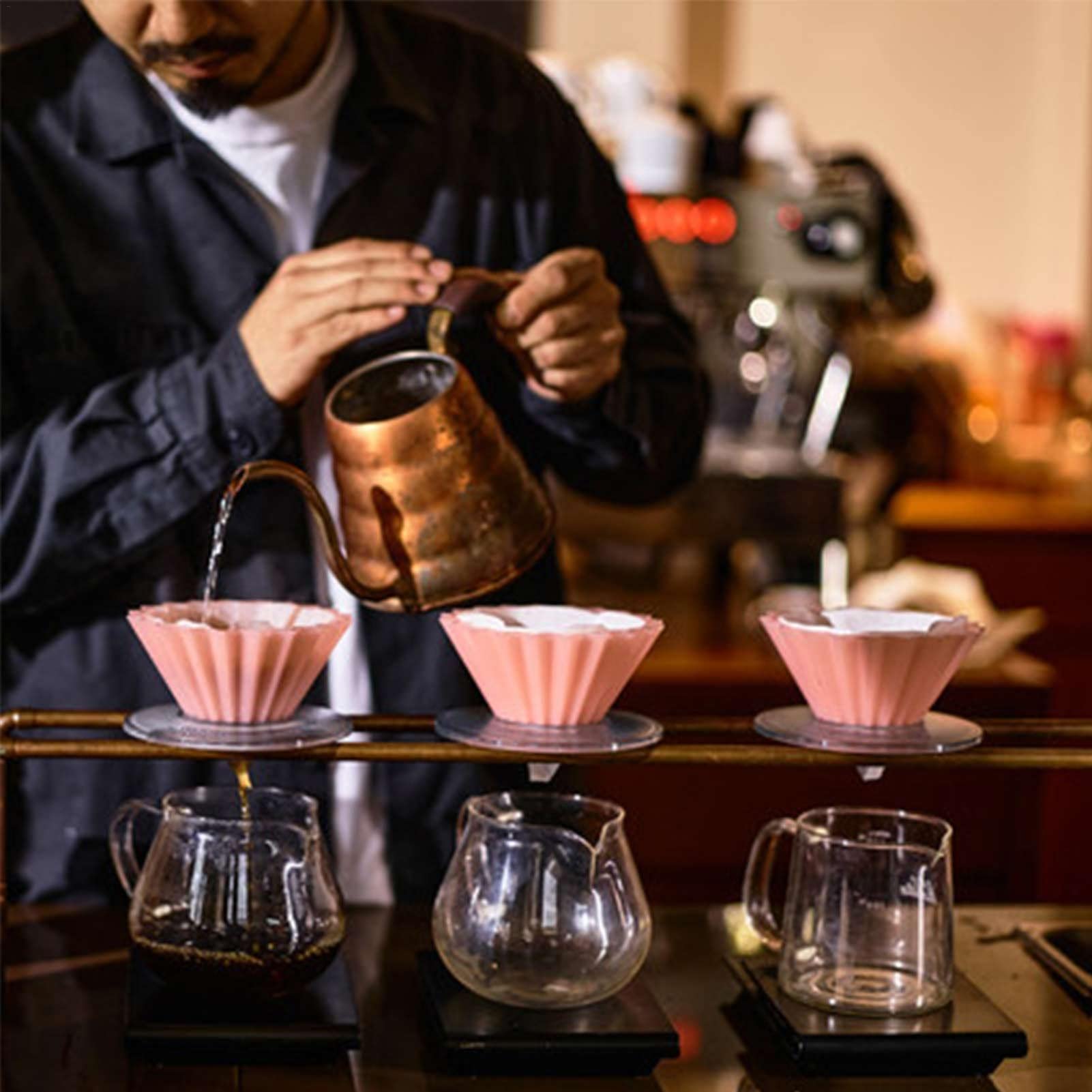 10 soportes para goteo de café, fácil de limpiar, de resina, soporte para filtro de café de resina transparente para cafetera