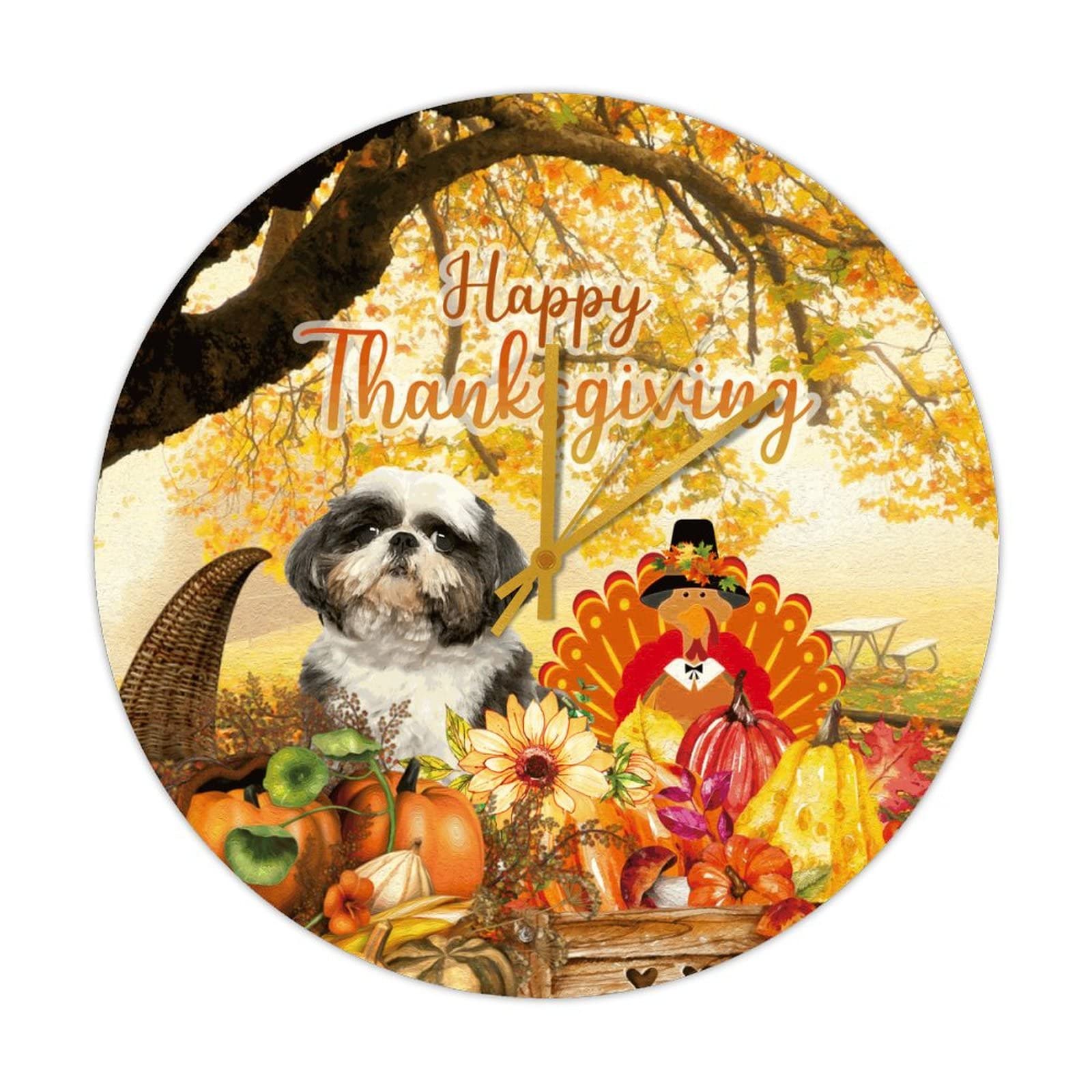 Horloge vintage Thanksgiving en bois pour salon chaleureux