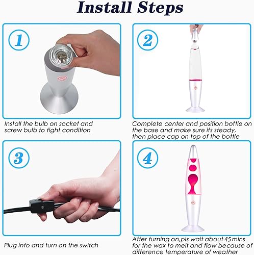 Miniatura 7 de Lámpara de movimiento líquido rosa para adultos, lámparas de magma con purpurina para dormitorio y hogar, Navidad, día de Acción de Gracias,